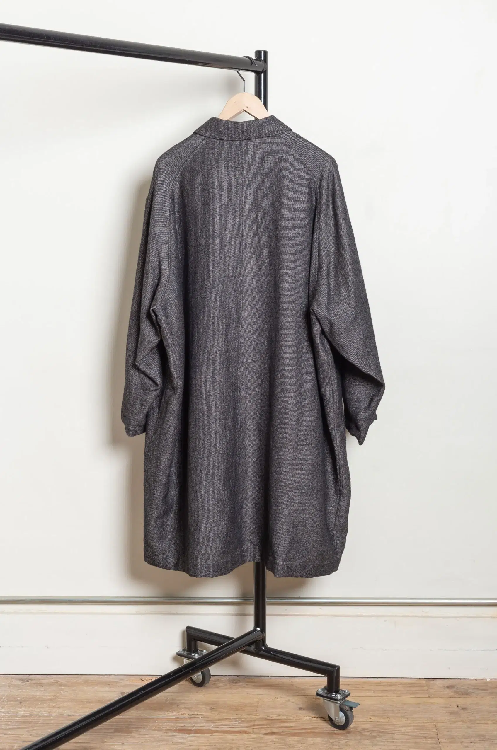 Still By Hand - Linen mixed wool coat CO01263OS - MELANGE GREY