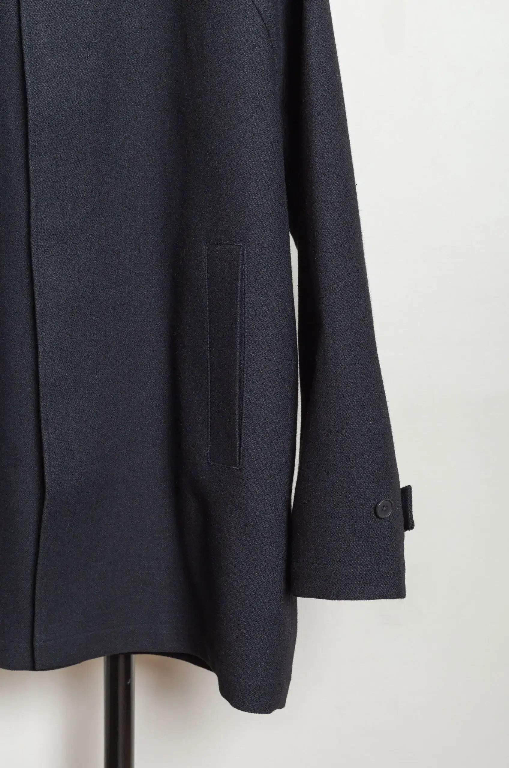 Still By Hand - Silk mixed wool coat CO02263OS - BLACK