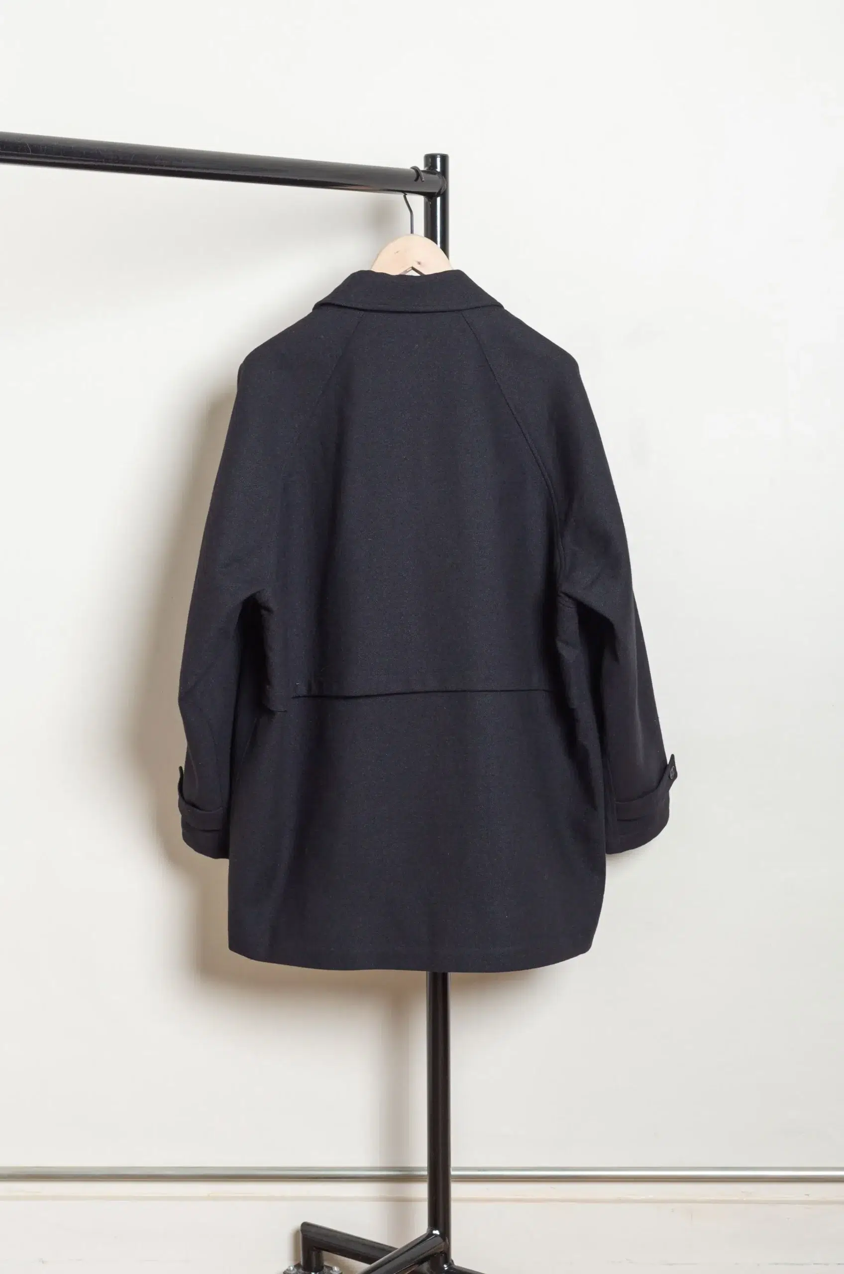 Still By Hand - Silk mixed wool coat CO02263OS - BLACK