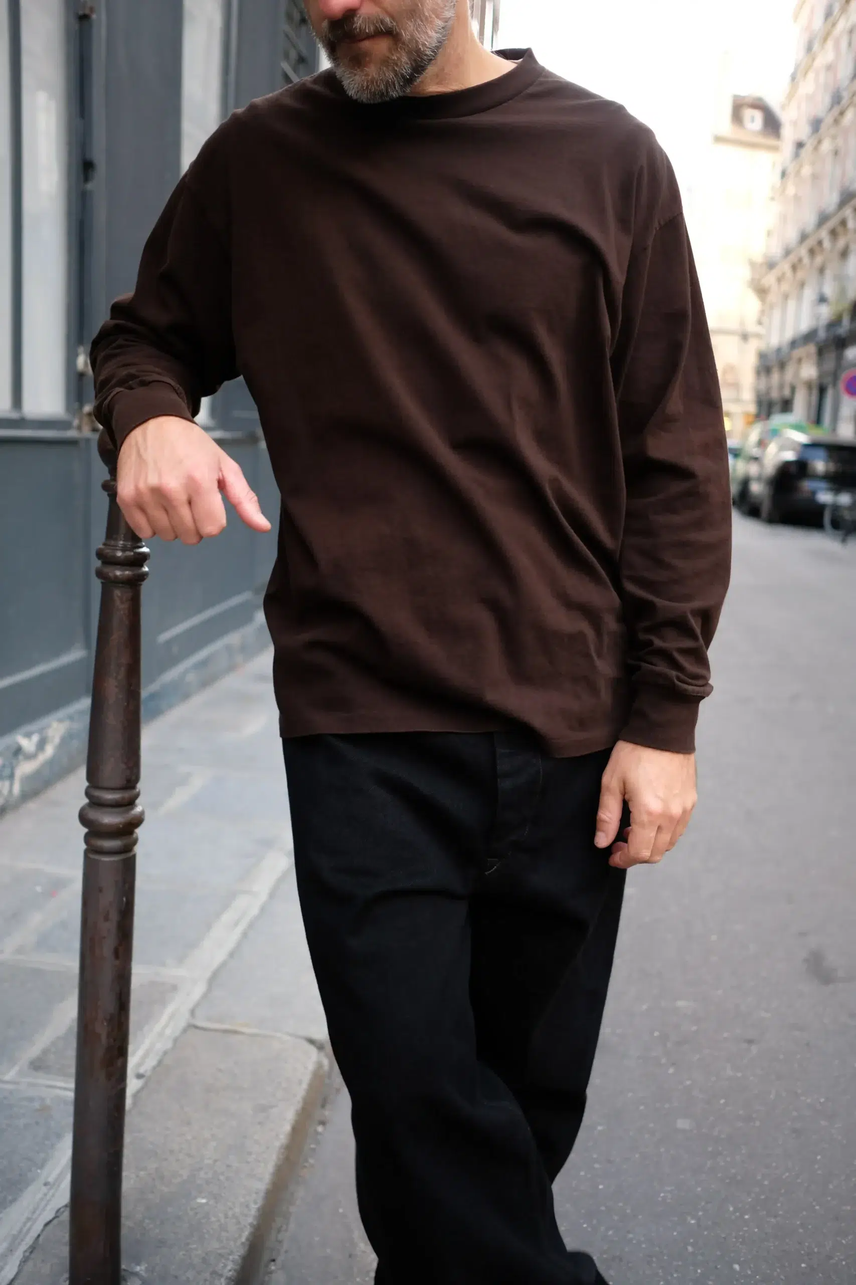 Comoli - Cotton Jersey Long-Sleeve T-Shirt E03-05009 - BROWN