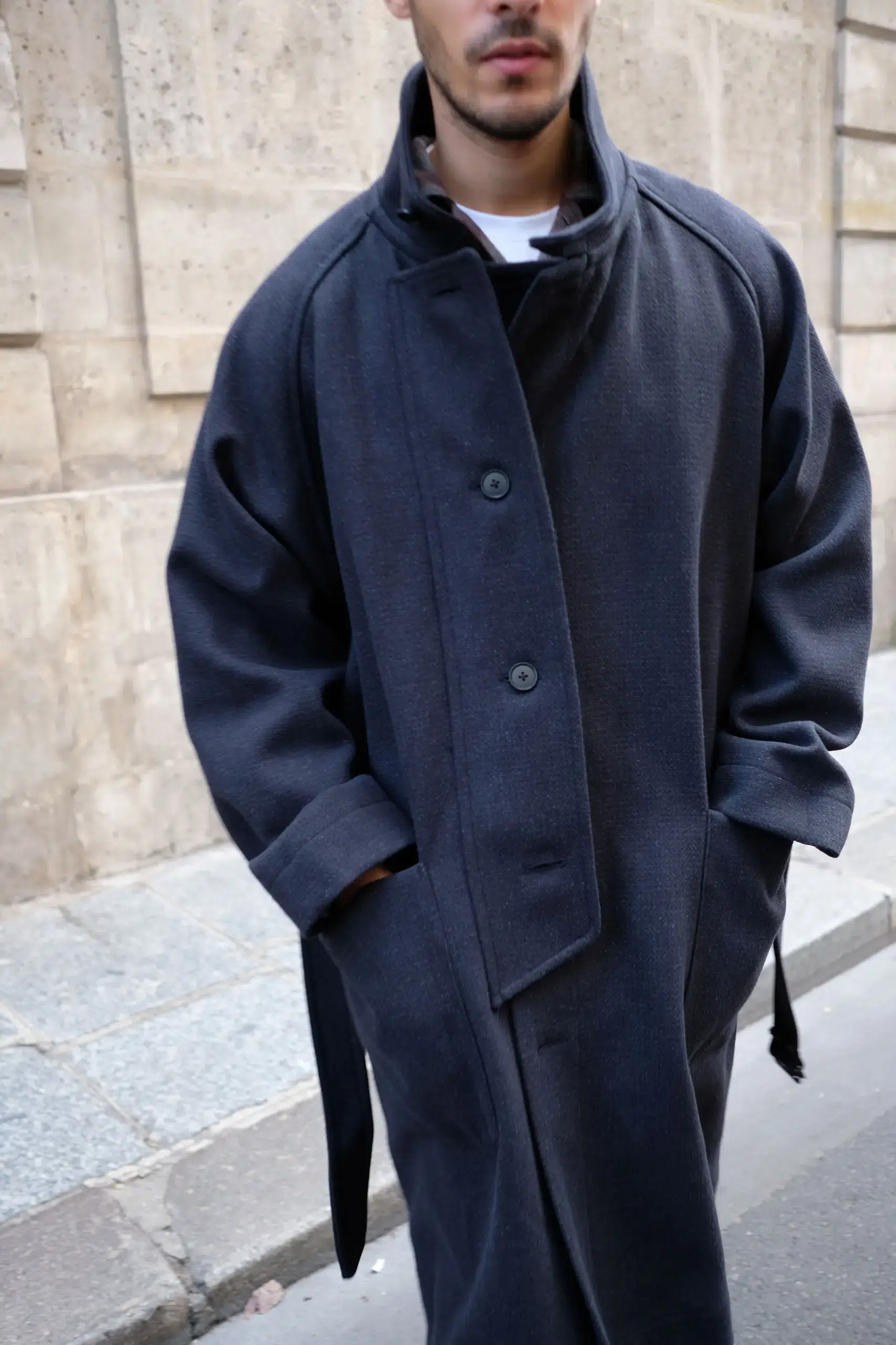 Kaptain Sunshine - Stand Collar Coat KS26FCO05 - CHARCOAL