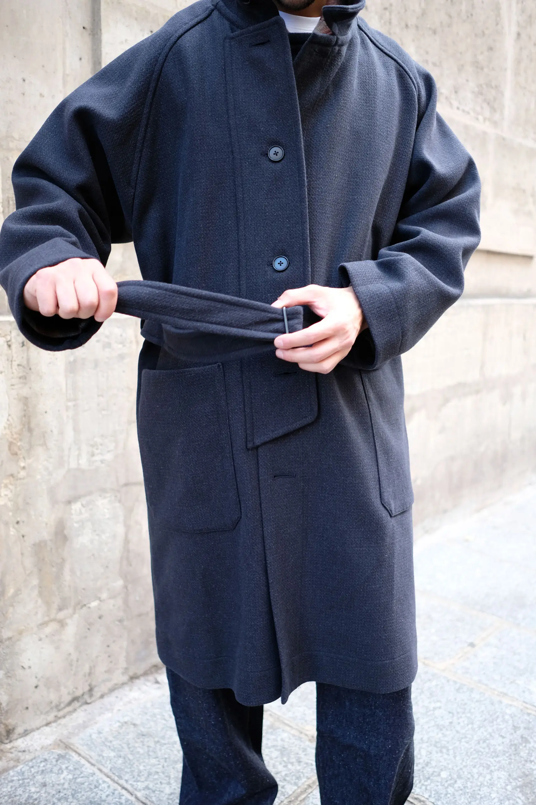 Kaptain Sunshine - Stand Collar Coat KS26FCO05 - CHARCOAL