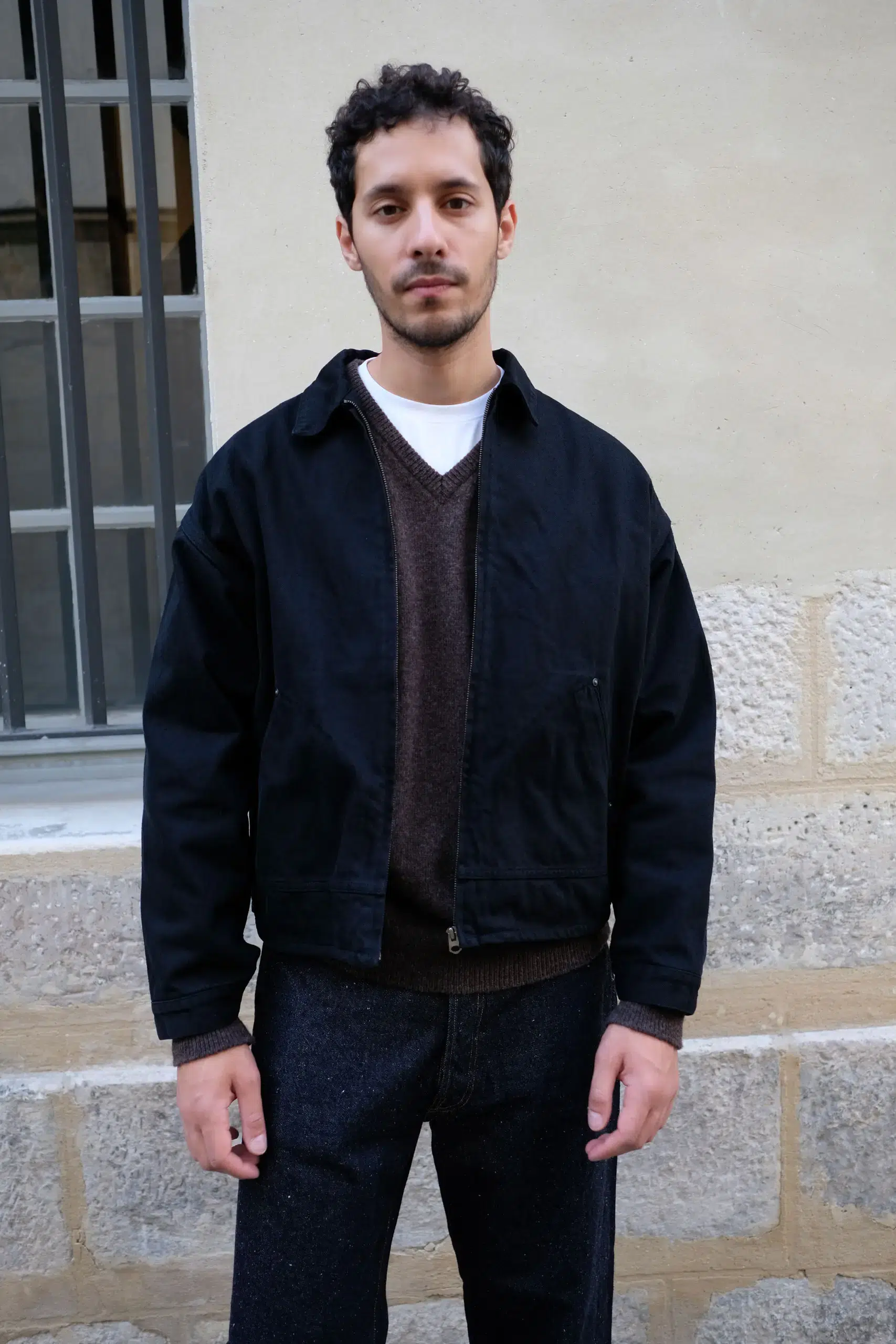 Kaptain Sunshine - Dyed Denim Work Jacket KS26FJK36 - BLACK