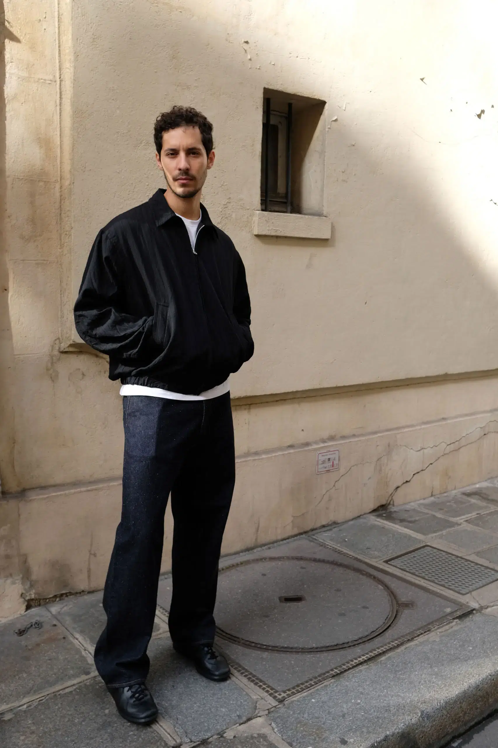 Kaptain Sunshine - Wool Stripe Zip Blouson KS26FJK21 - BLACK