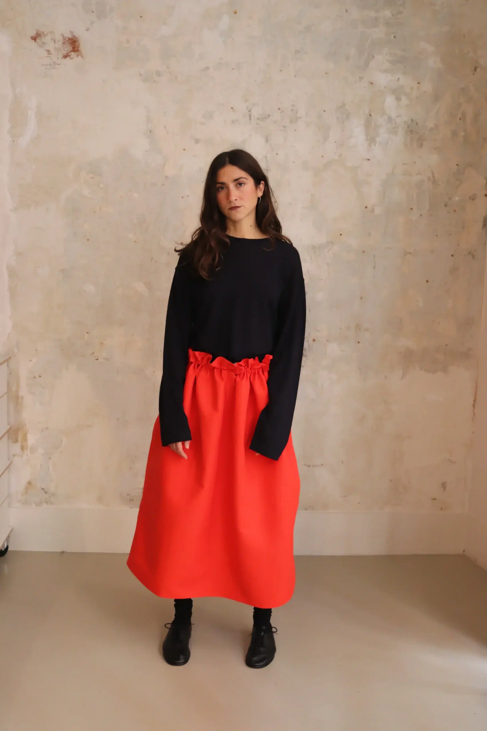 Sofie D'Hoore - SWAN-CHES slightly slanted skirt - FIRE