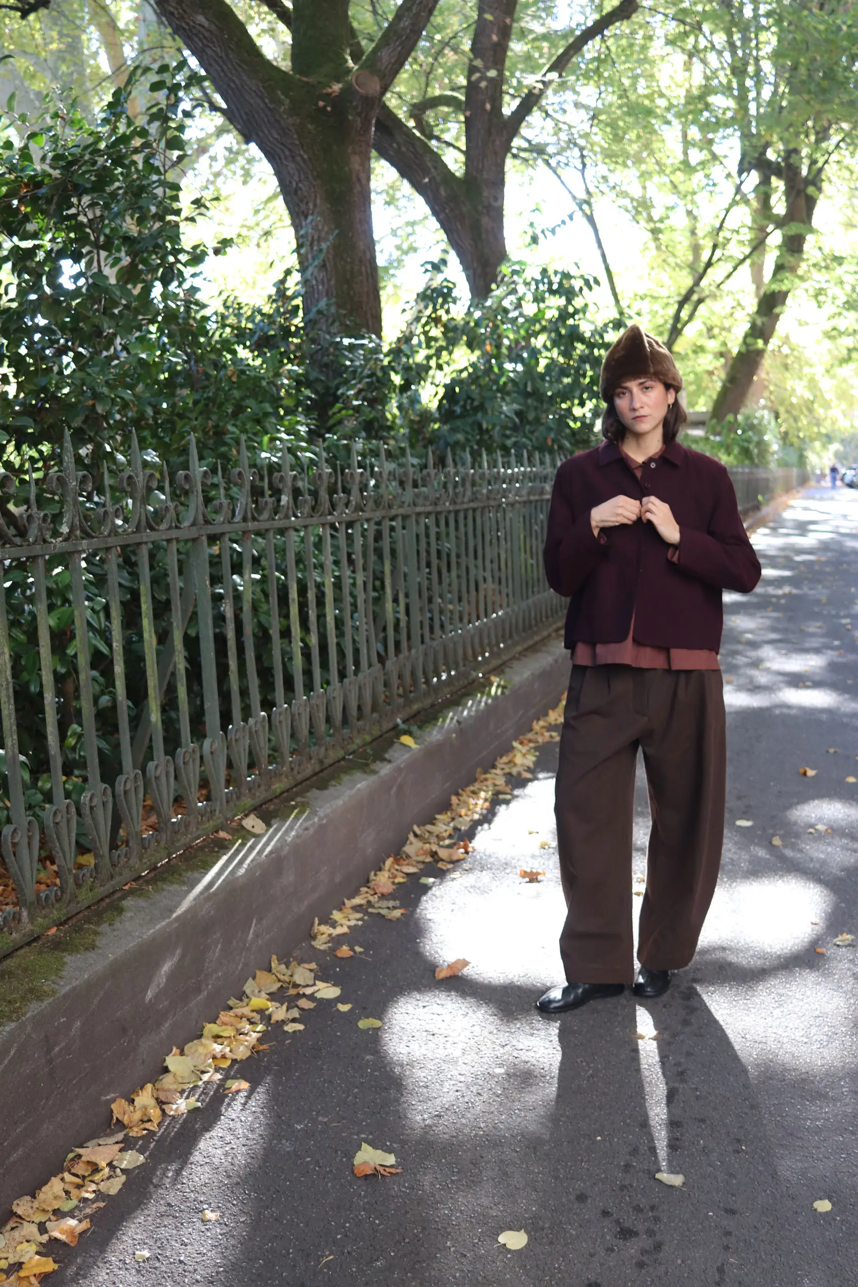CAWLEY - COTTON/WOOL BLEND TWILL LILLIE JACKET - DARK ORCHID