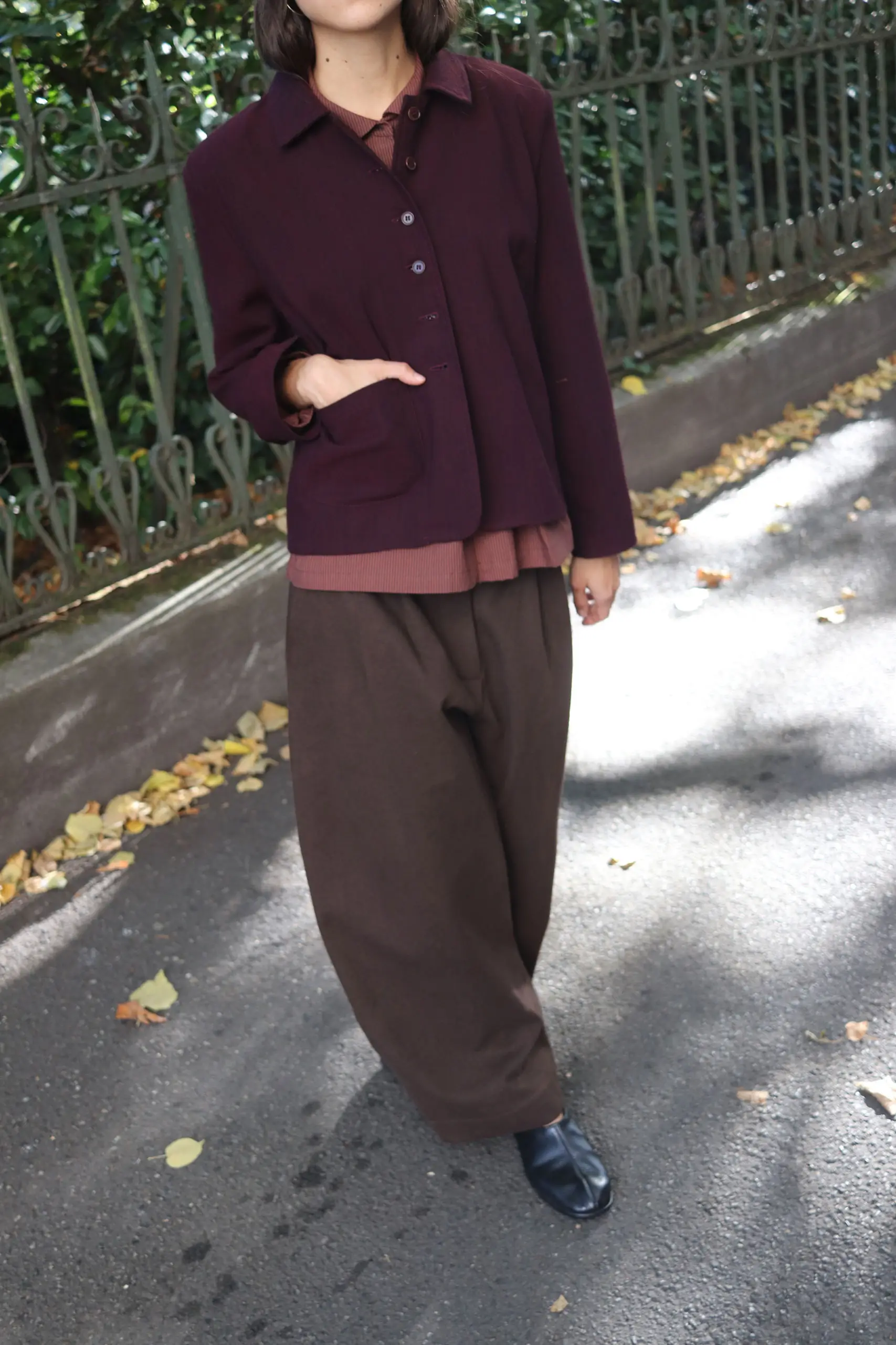 CAWLEY - JAPANESE COTTON/LINEN GABARDINE ROBYN TROUSER - ESPRESSO