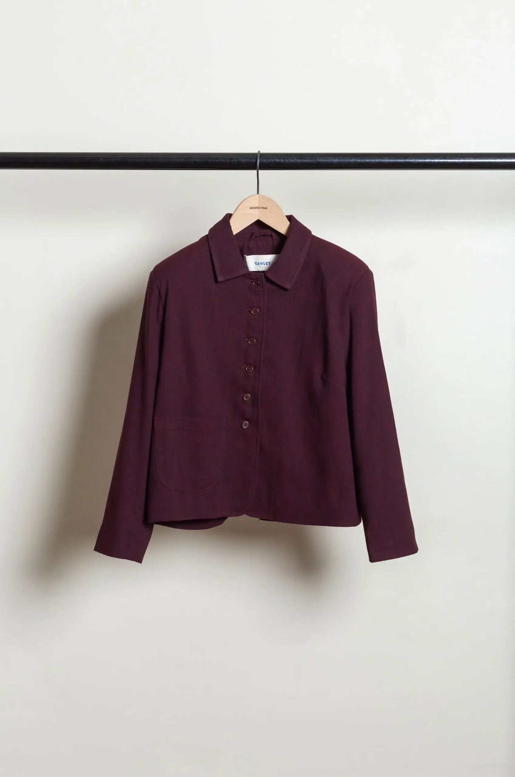 CAWLEY - COTTON/WOOL BLEND TWILL LILLIE JACKET - DARK ORCHID