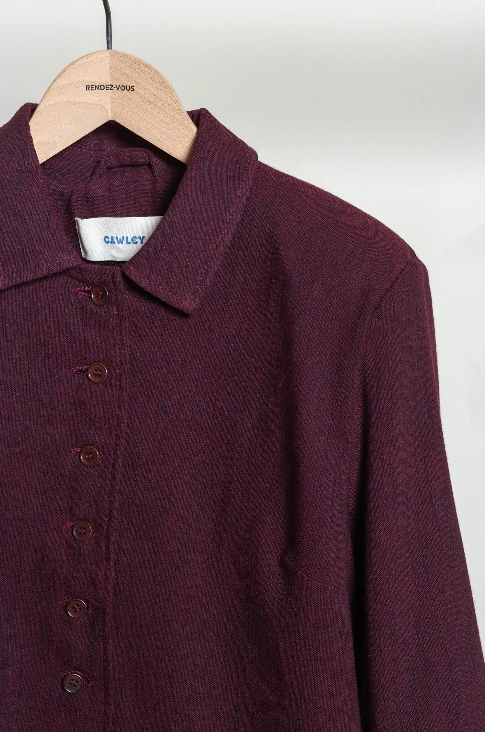 CAWLEY - COTTON/WOOL BLEND TWILL LILLIE JACKET - DARK ORCHID