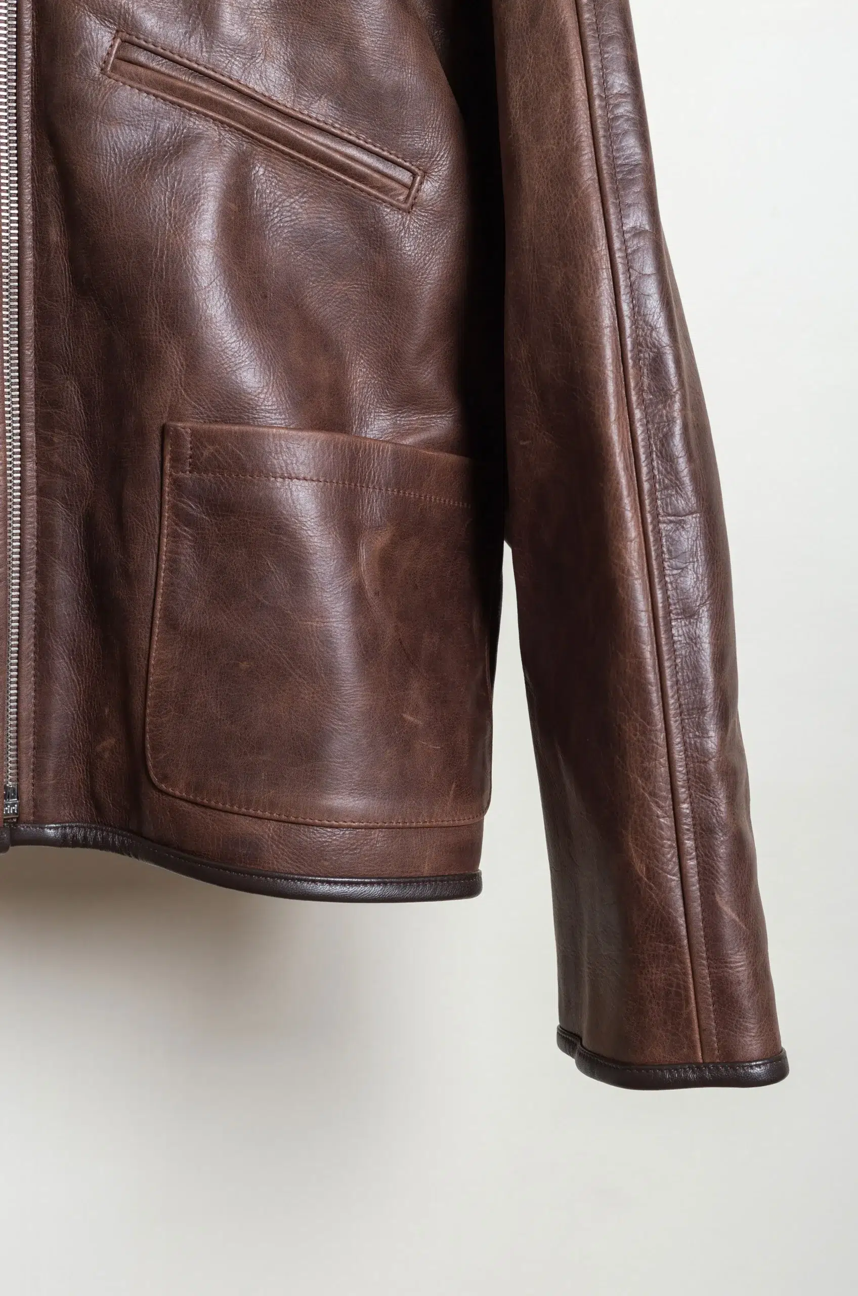 CAWLEY - WAXED LEATHER FLYING JACKET - WALNUT