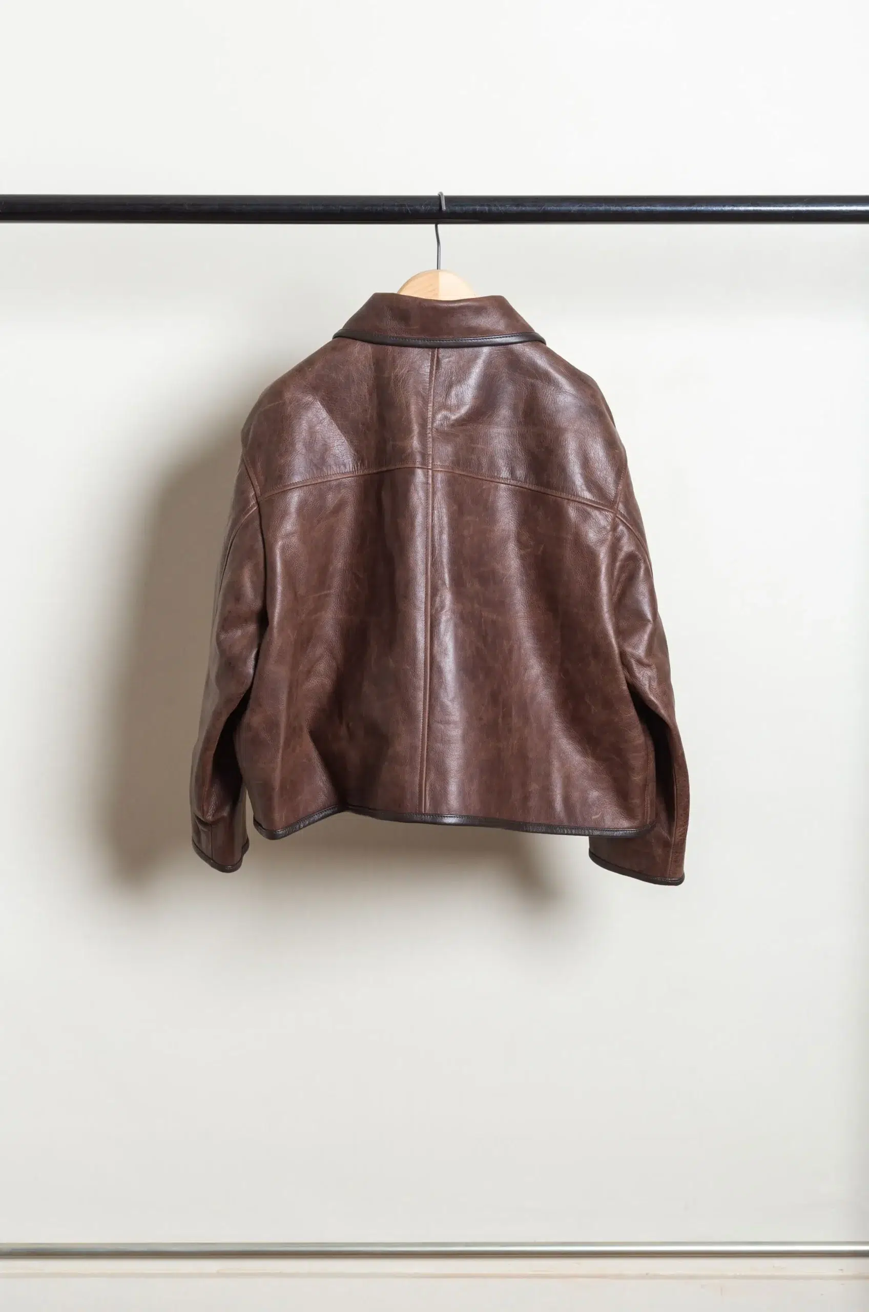 CAWLEY - WAXED LEATHER FLYING JACKET - WALNUT