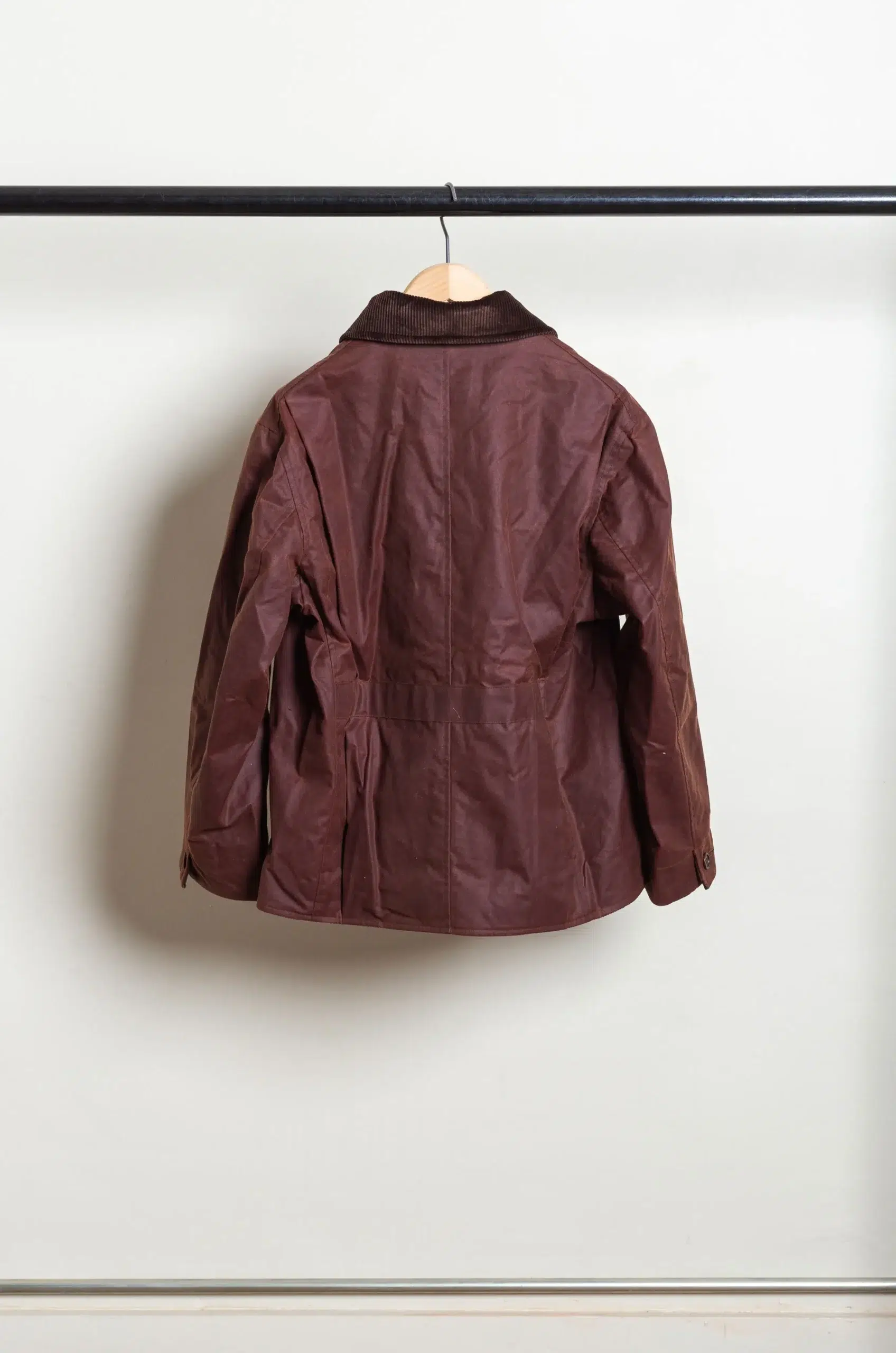CAWLEY - BRITISH WAXED OILSKIN / 8-WALE CORD HUNTER JACKET - CHESTNUT/CHOCOLATE