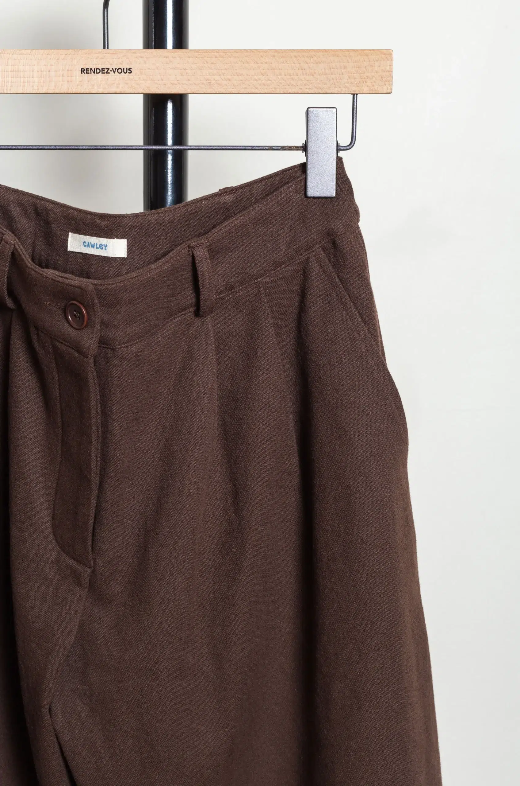 CAWLEY - JAPANESE COTTON/LINEN GABARDINE ROBYN TROUSER - ESPRESSO