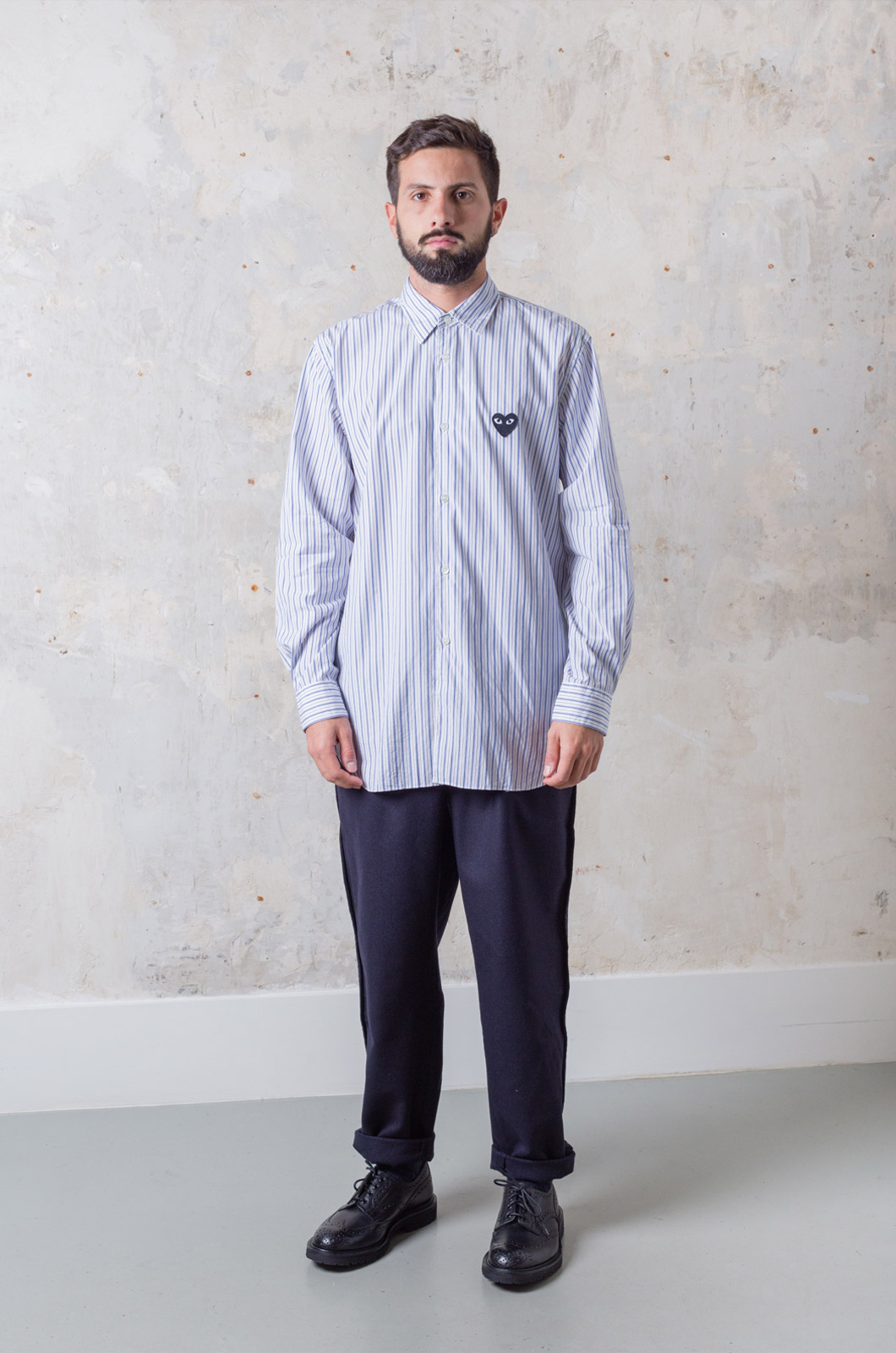 Comme Des Garçons - Shirt Striped Shirt B006 - Blue