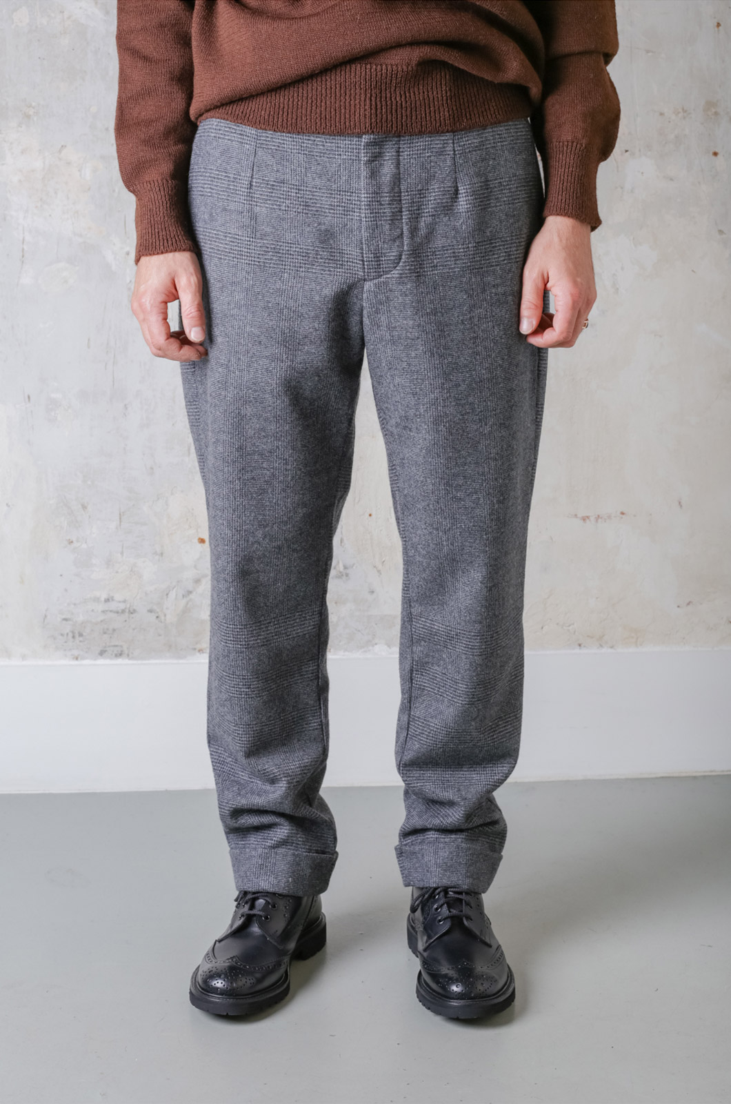 Engineered Garments - Andover Pant - Grey Wool Glen Plaid Strip