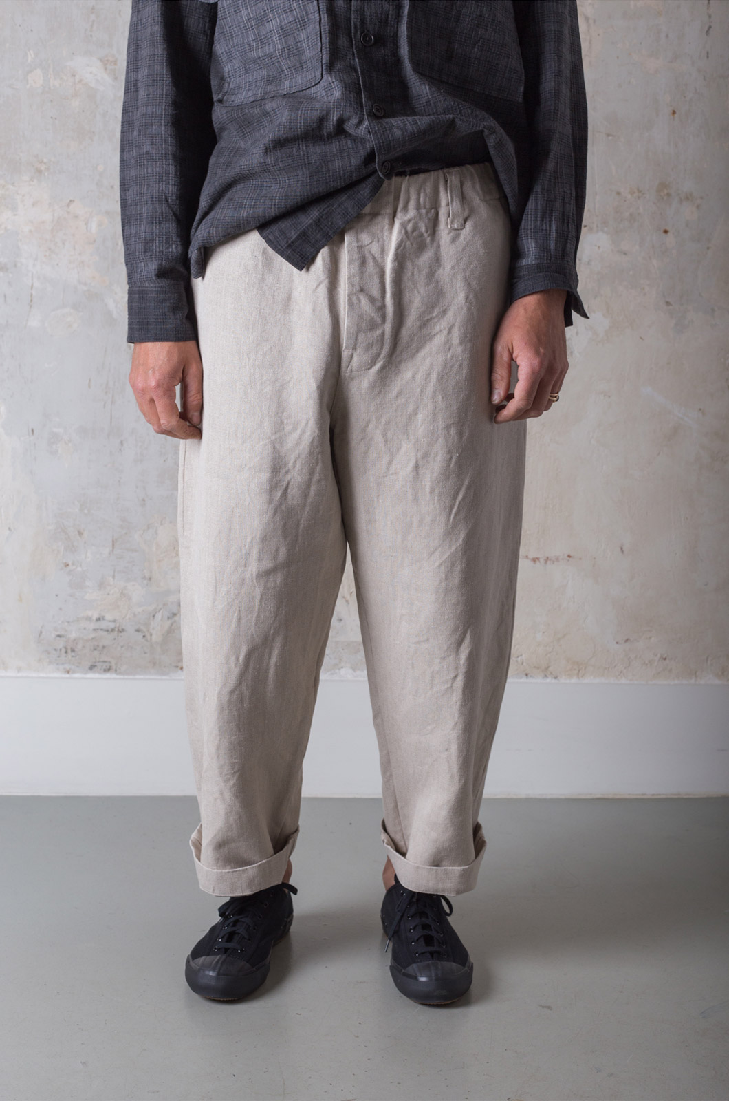 Evan Kinori - Elastic Pant Tumbled Hemp - Natural - RENDEZ-VOUS STORE