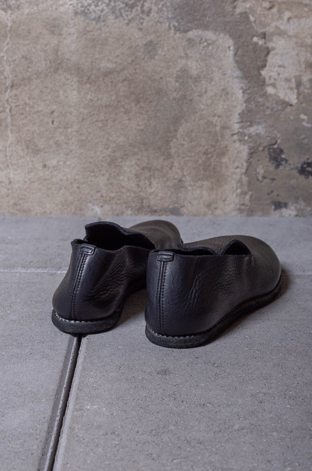 GUIDI - E28 Slip On Sole Leather - Black