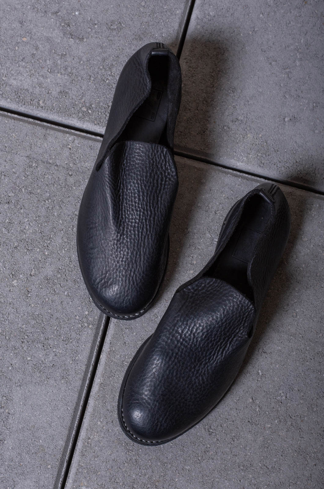 GUIDI - E28 Slip On Sole Leather - Black