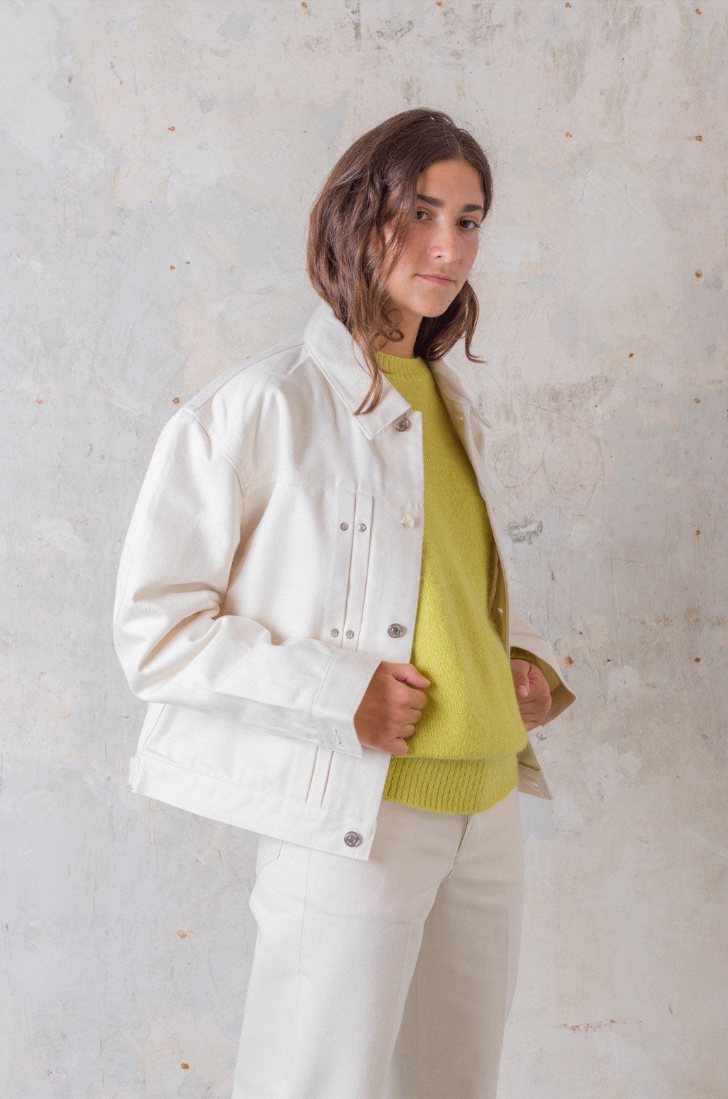 Tanaka - Women New Classic Jean Jacket - Raw White