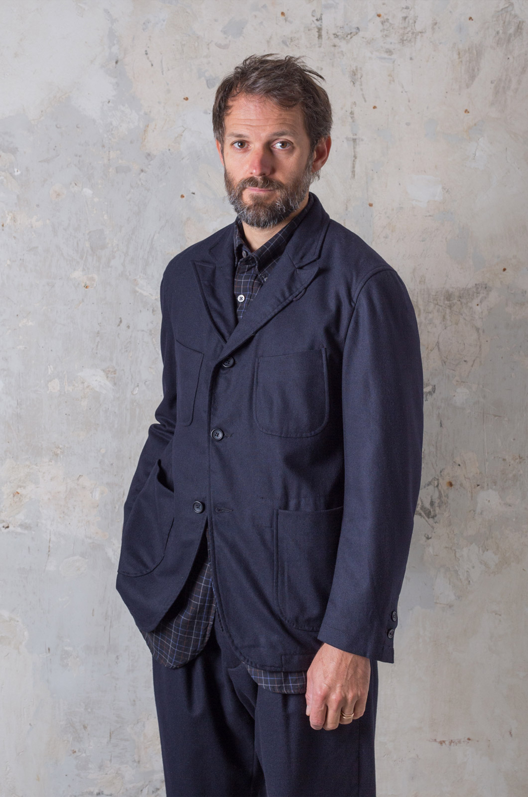 Engineered Garments - NB Jacket Wool - Dark Navy