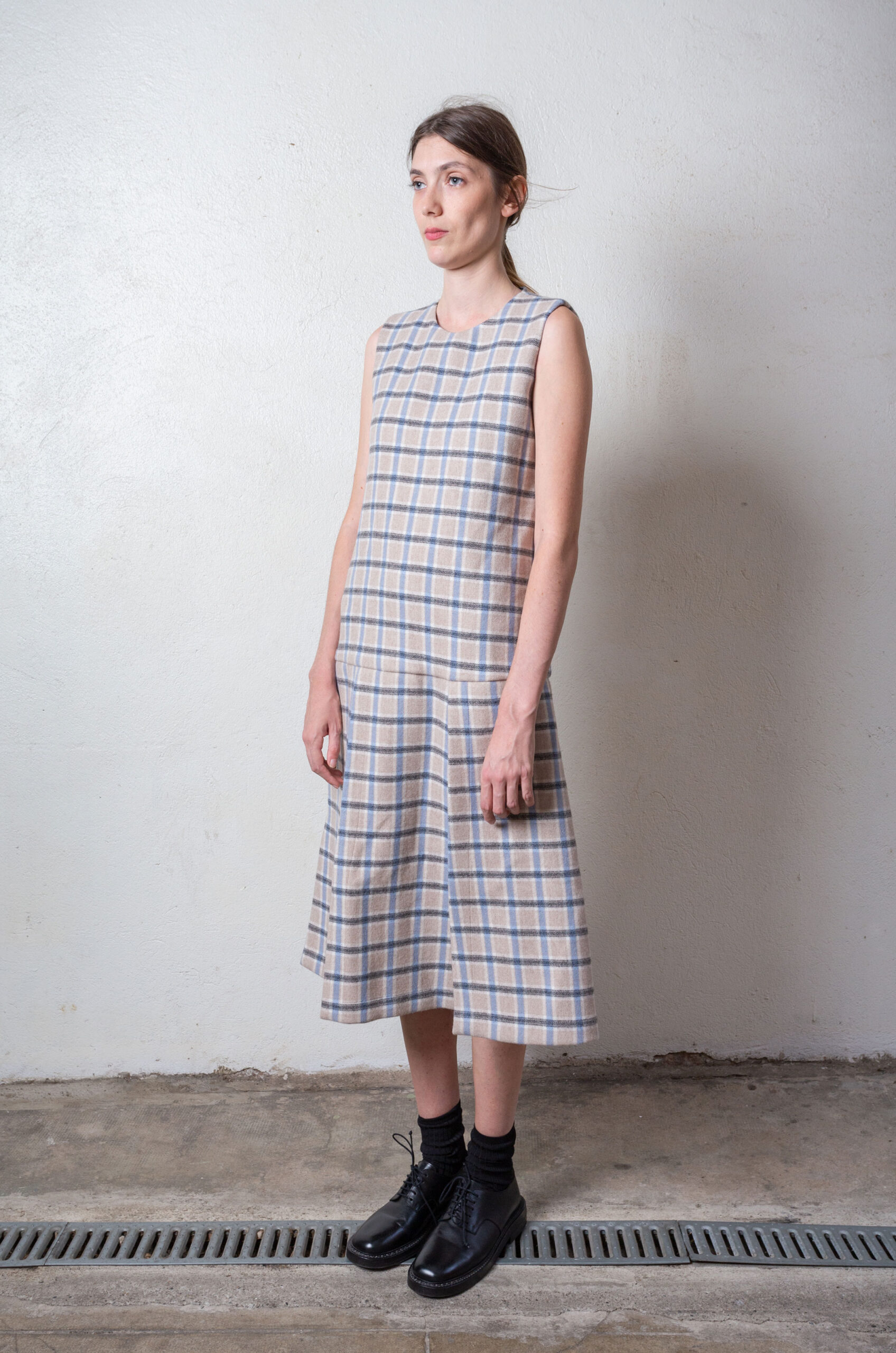 Sara Lanzi Panel Sleeveless Dress Check