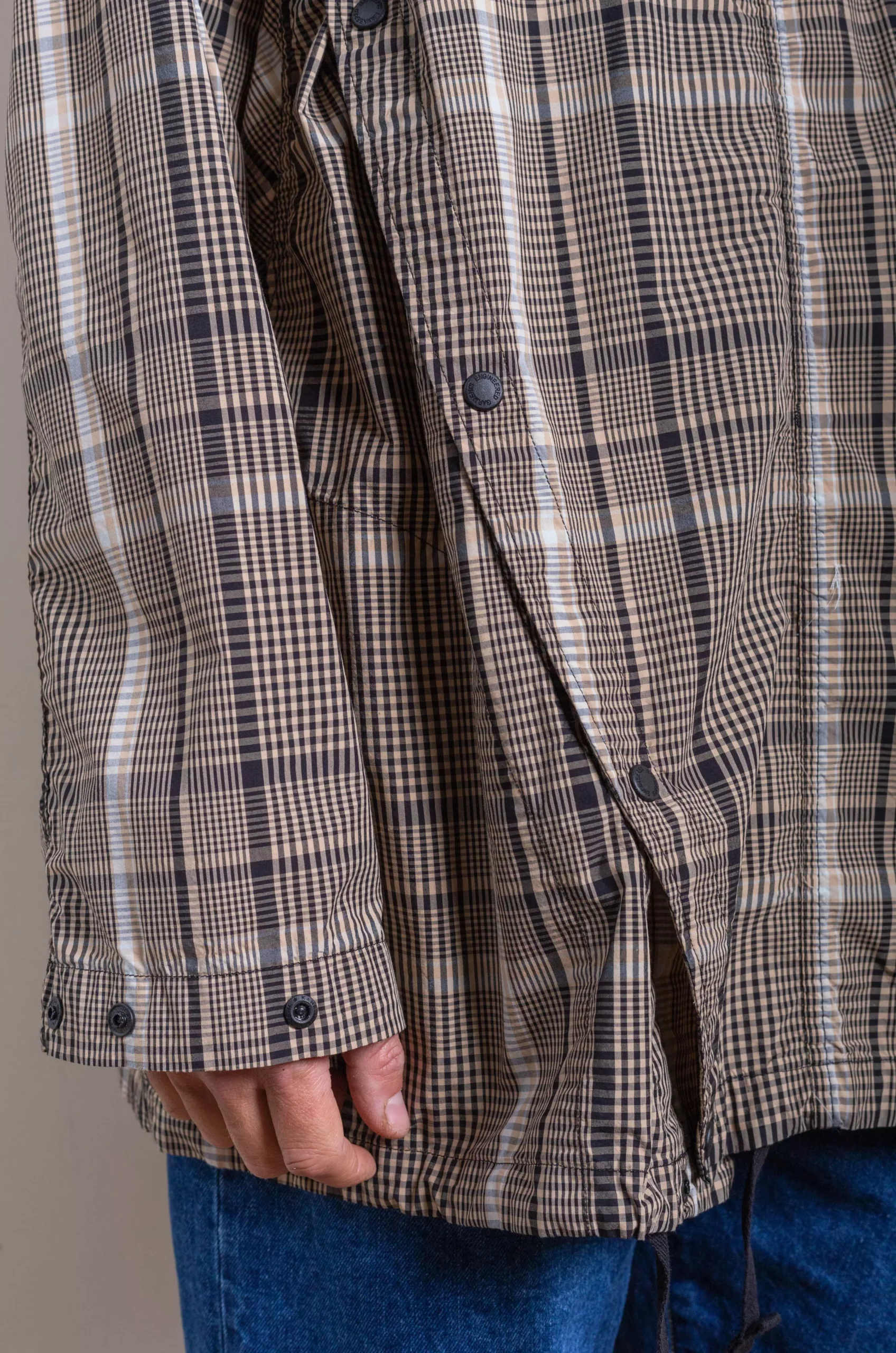 Engineered Garments - Sonor Shirt Jacket - Beige Black Nico Plaid