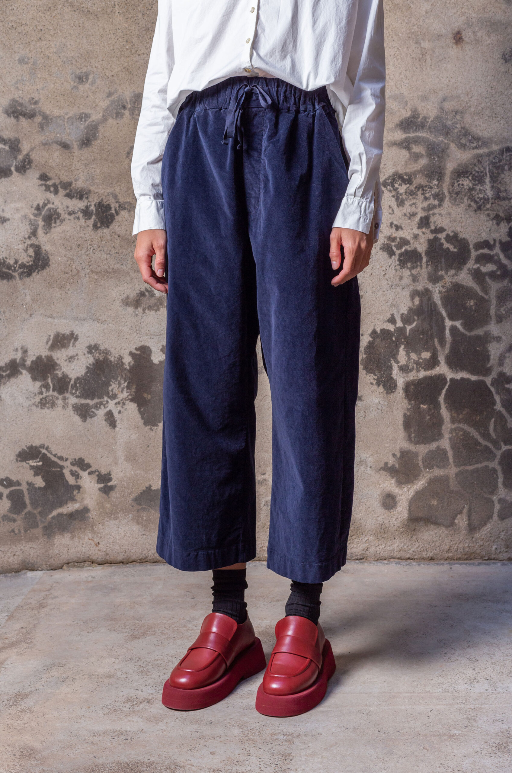 Album Di Famiglia - Velvet W&S Trousers - Navy