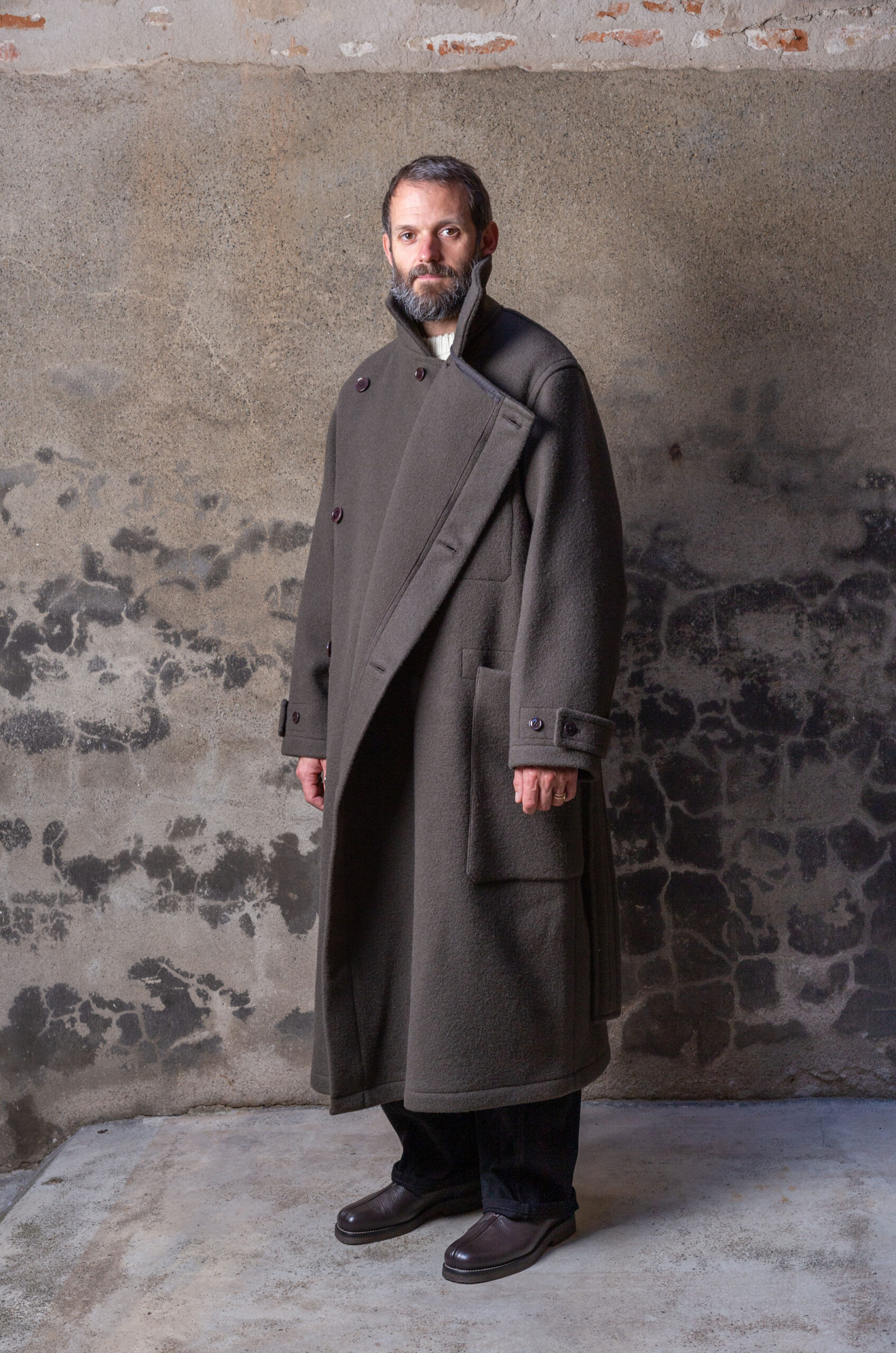 Lemaire - Wrap Coat - Pewter Green