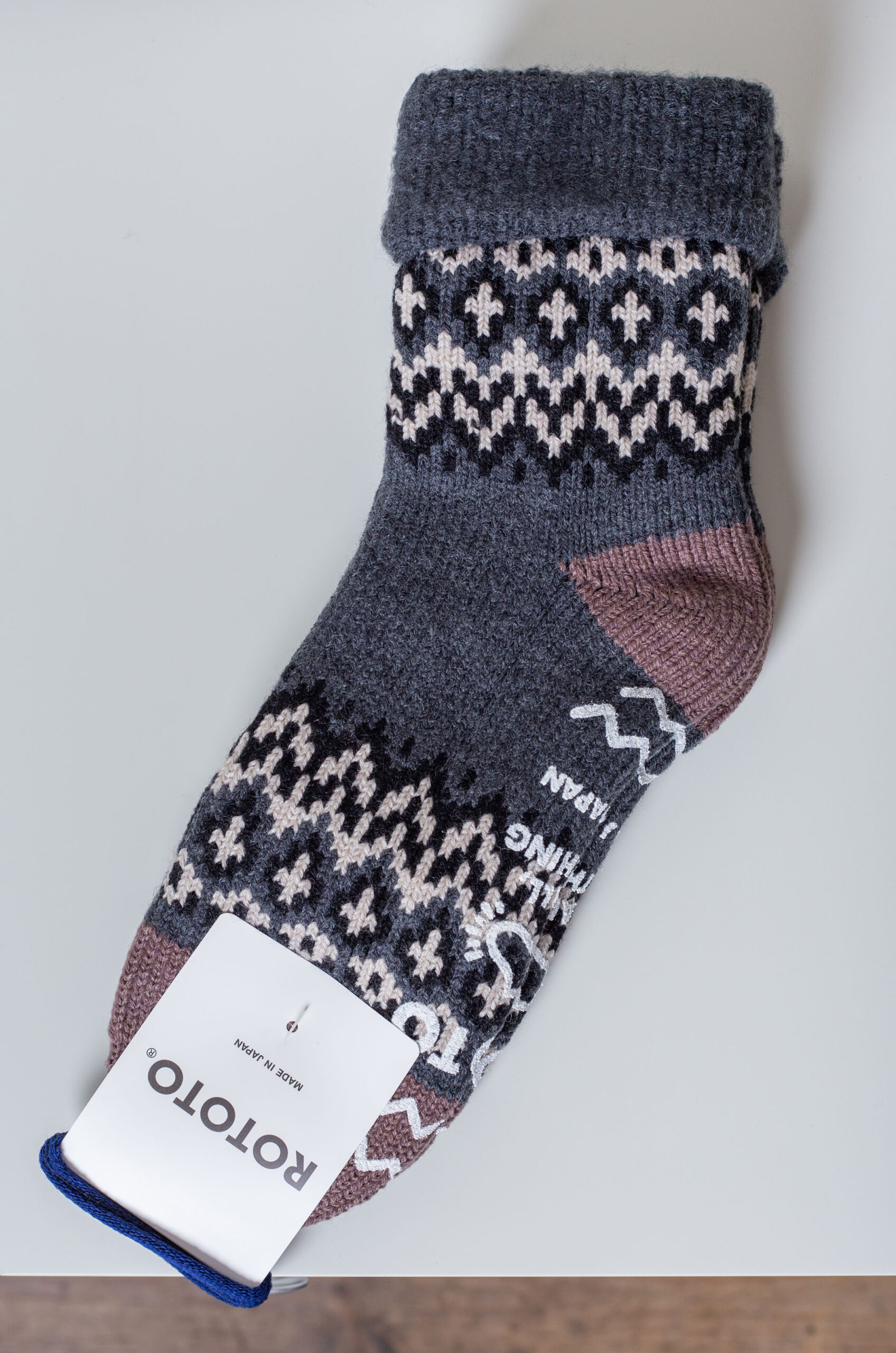 RoToTo, Comfy Room Socks Blue Green/Charcoal