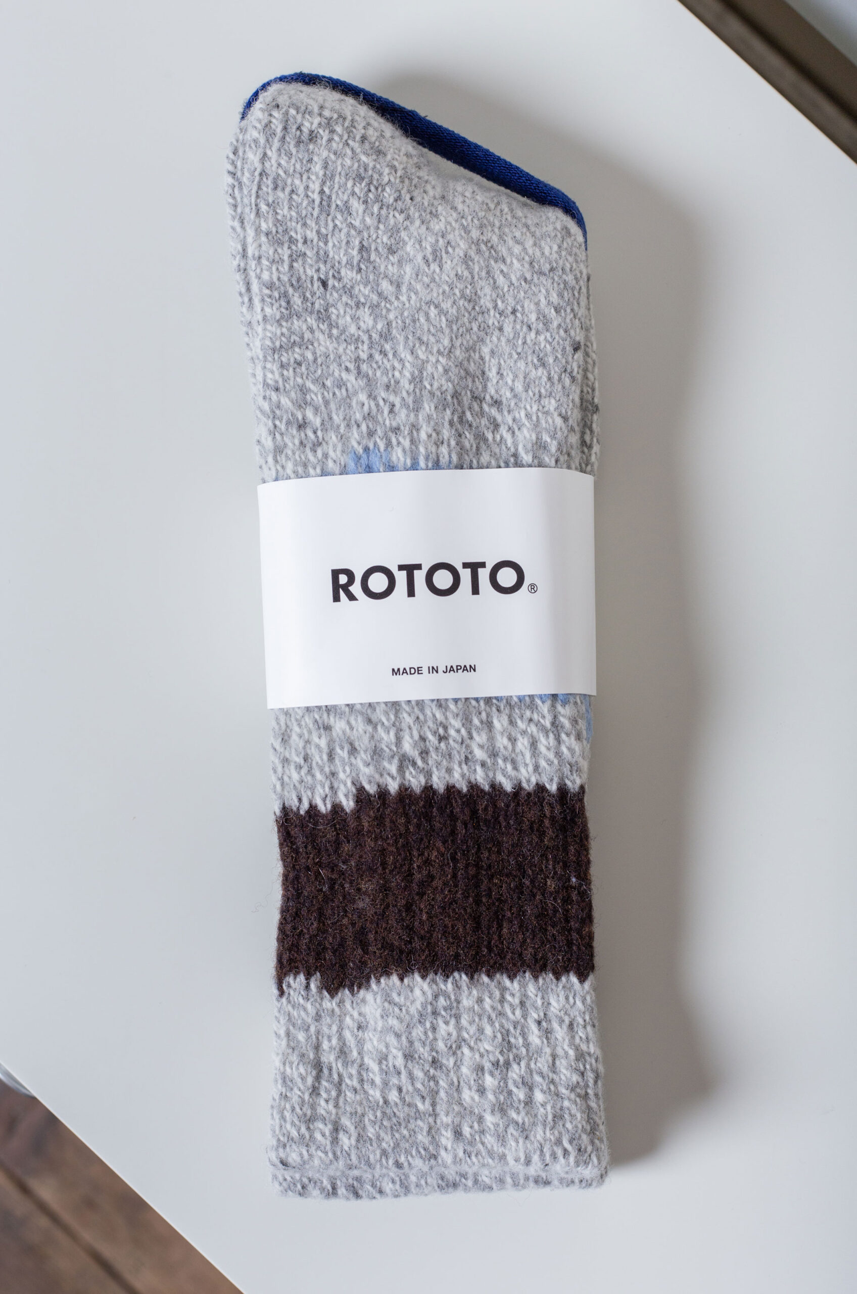 Rototo - Retro Winter Outdoor Socks - Gry/D.Bw/L.Bl - RENDEZ-VOUS STORE