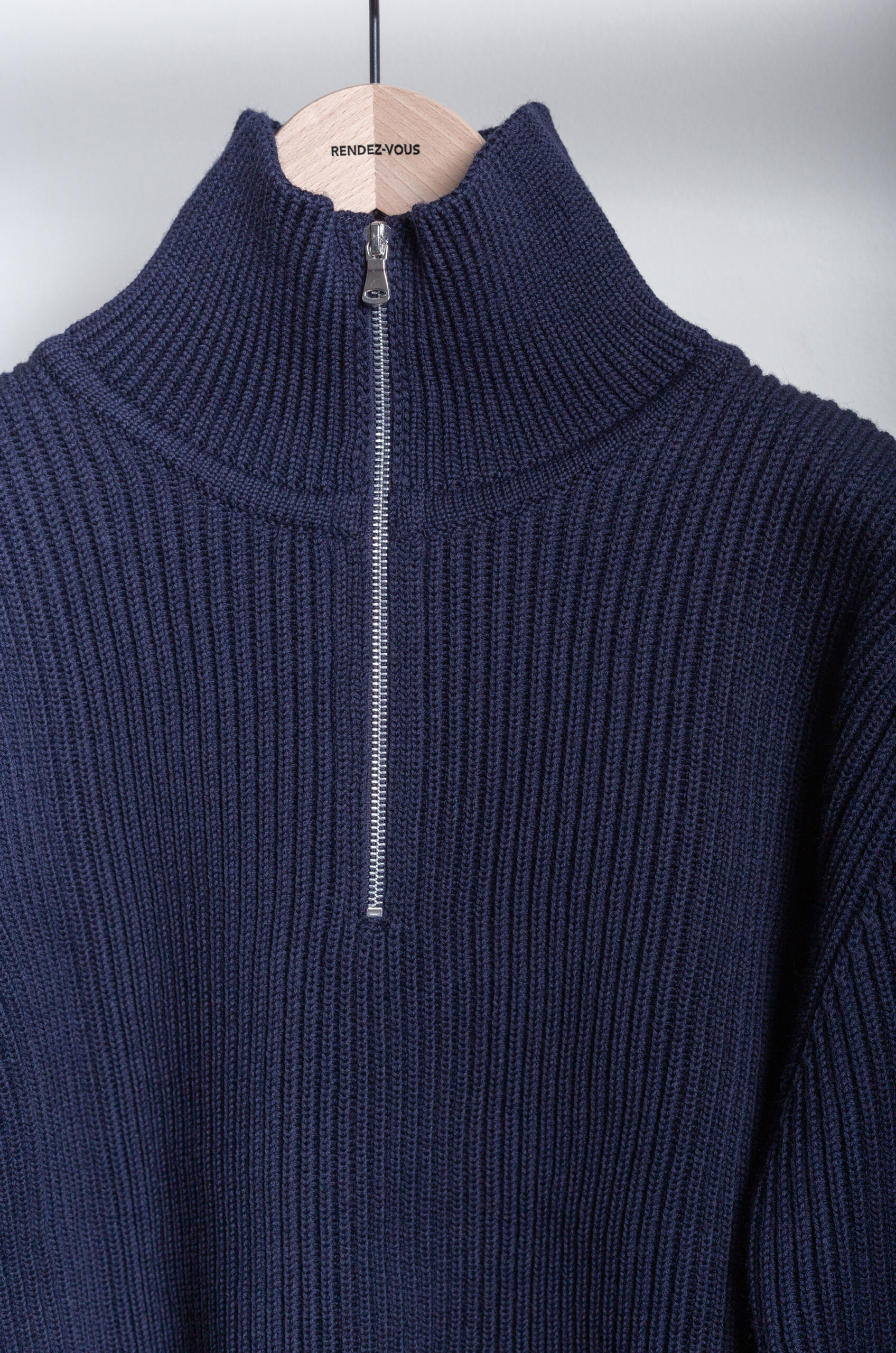 Andersen-Andersen Navy Half Zip Sweater - Black L