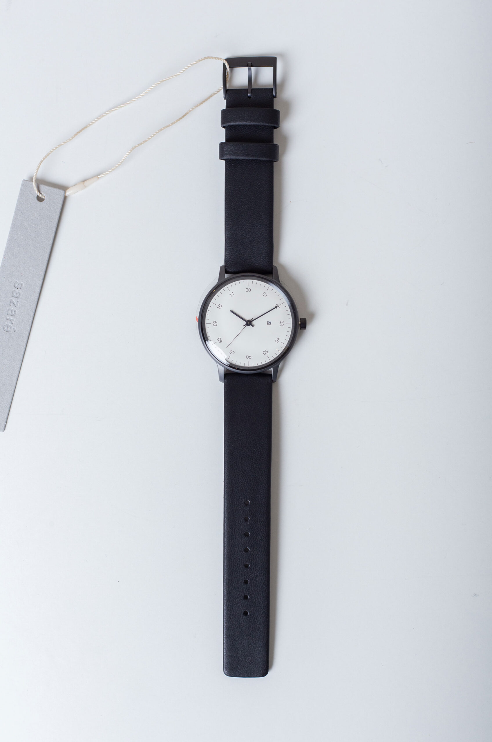 Sazaré - Wrist Watch 01.04.00 - Black Sheepskin Leather - RENDEZ-VOUS STORE