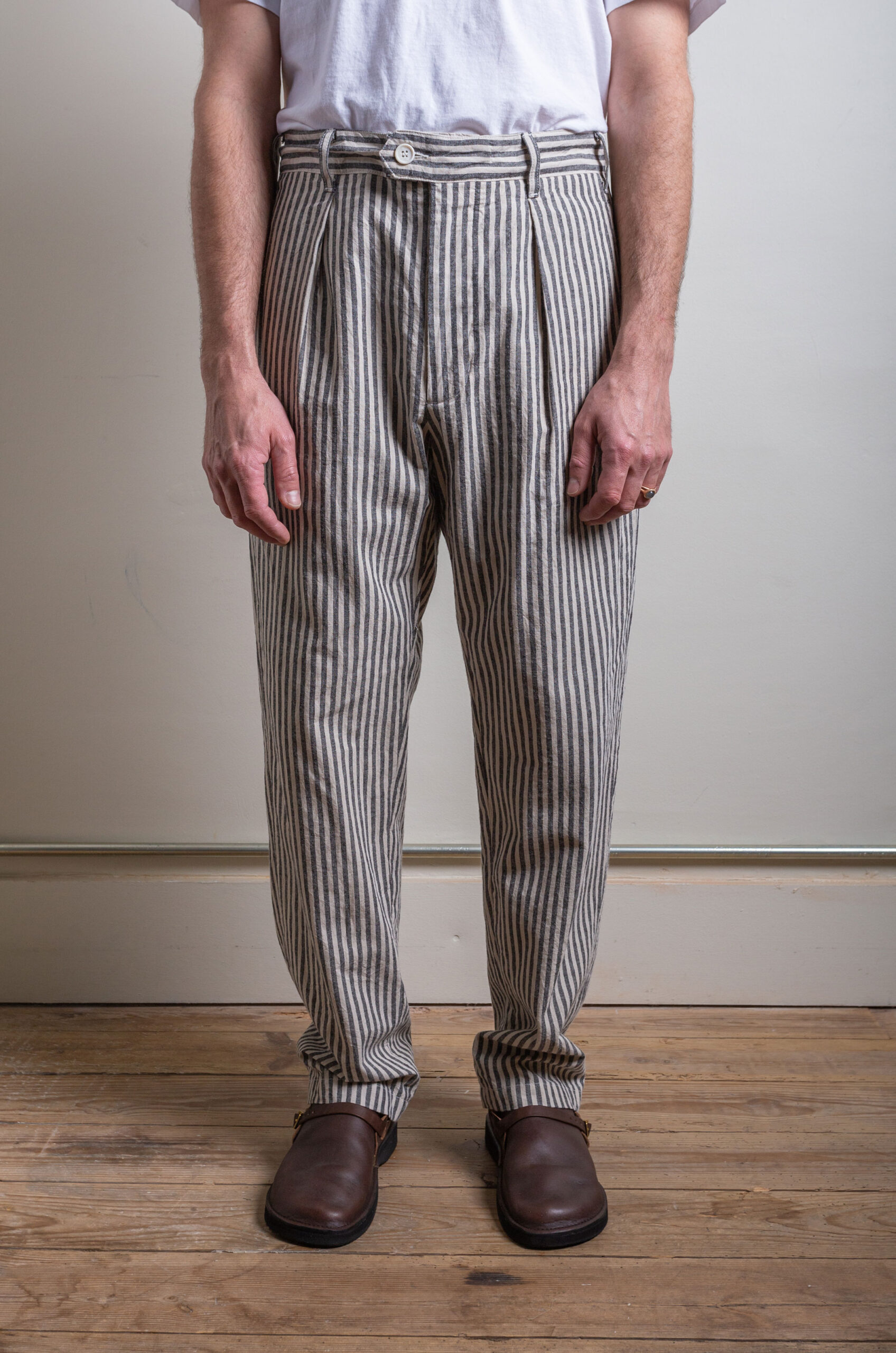 Engineered Garments - Carlyle Pant - Natural/Black Stripe