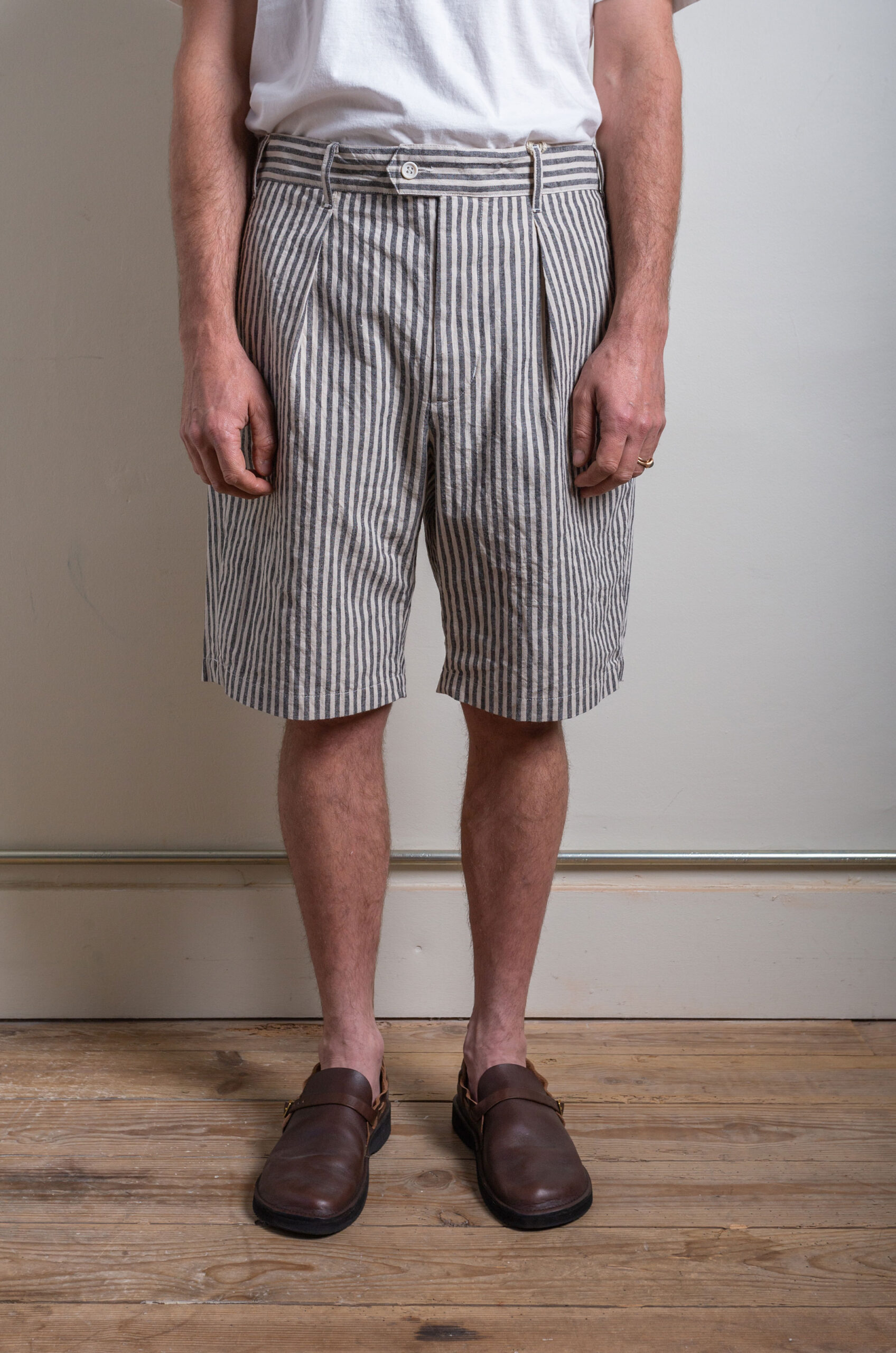 Engineered Garments - Sunset Short - Natural/Black Stripe