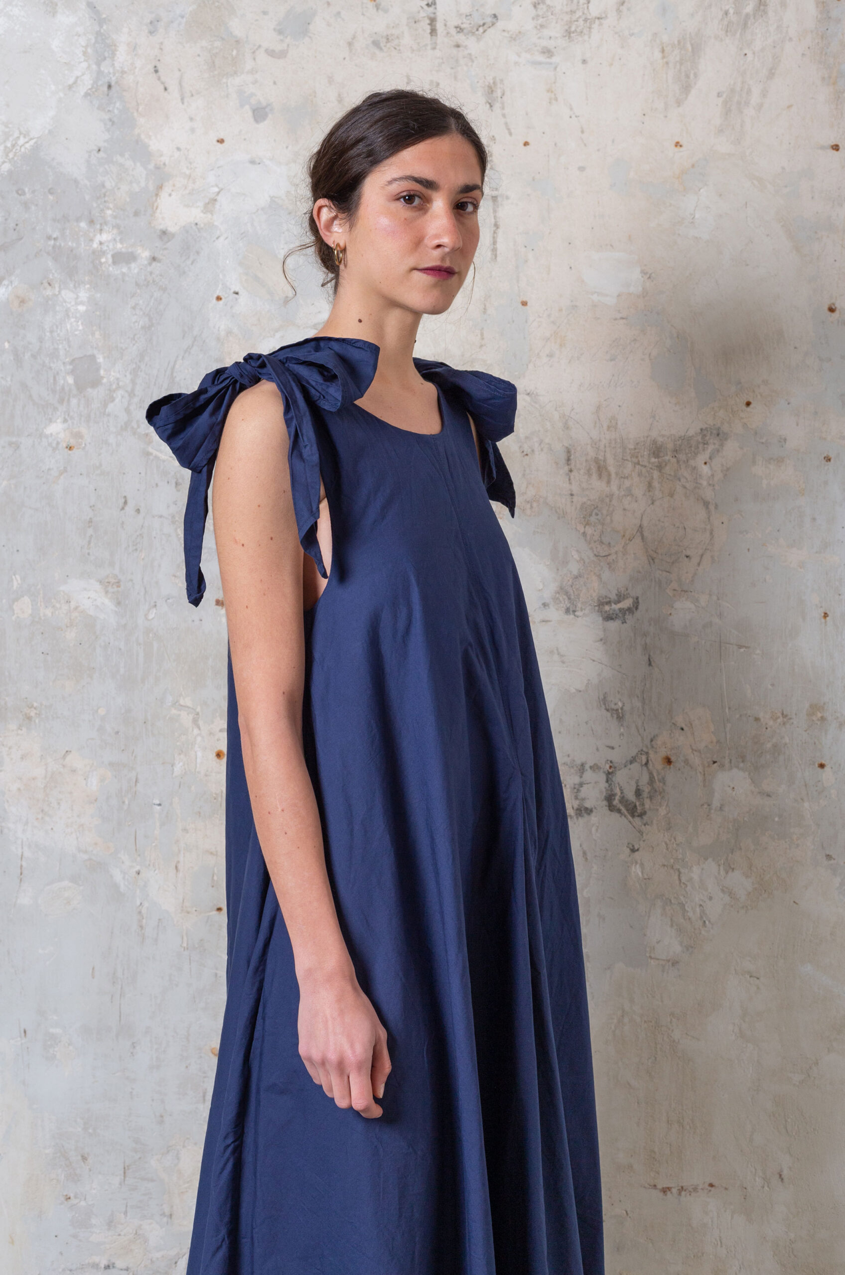 Cotton twill maxi dress