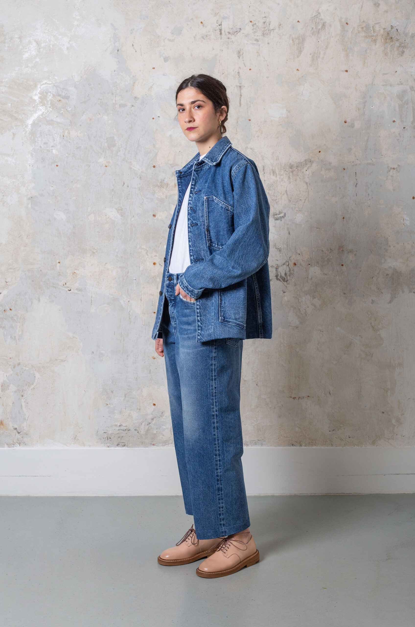 Tanaka - Women Work Jean Jacket - Vintage Blue