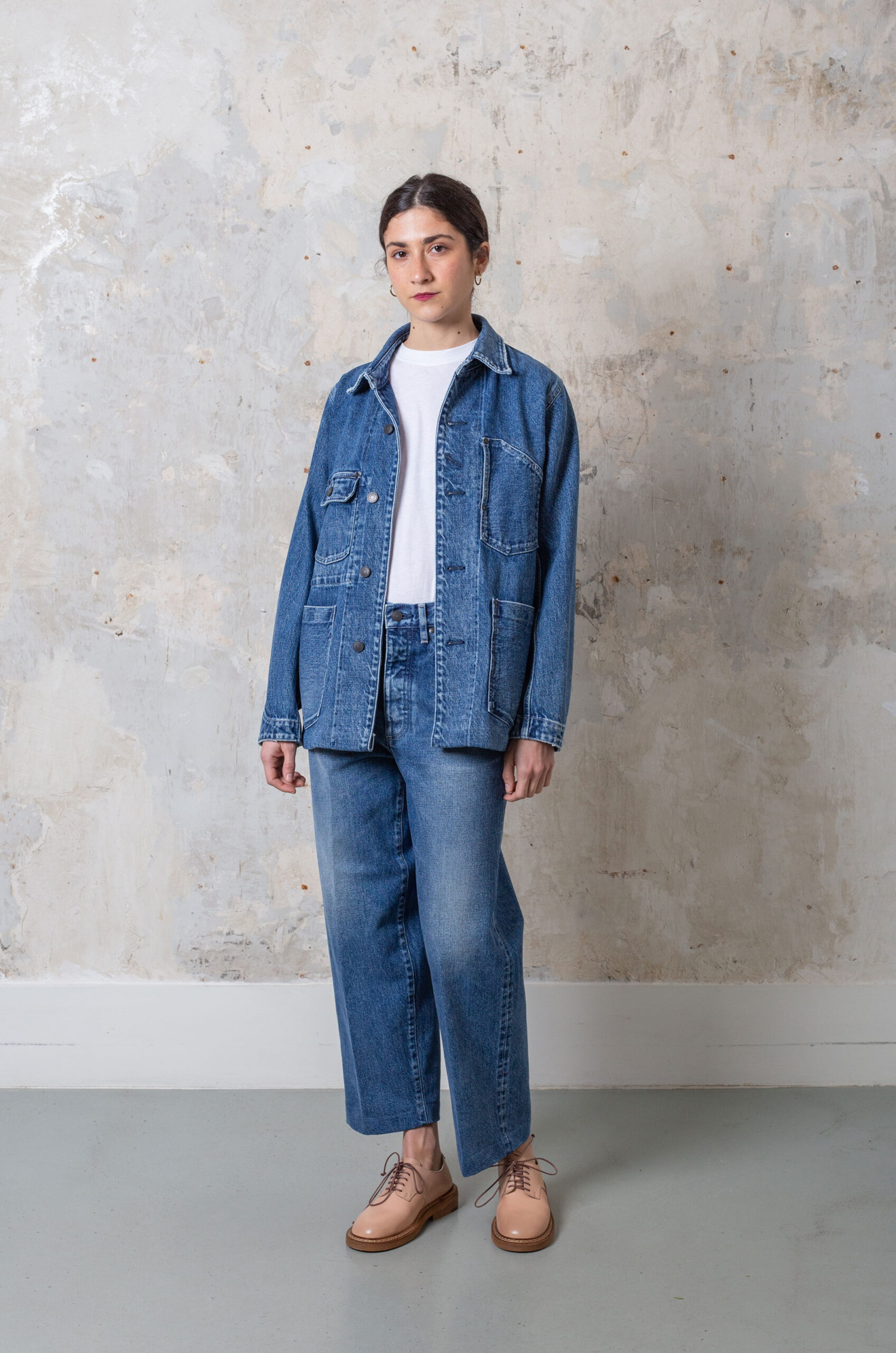 Tanaka - Women Work Jean Jacket - Vintage Blue