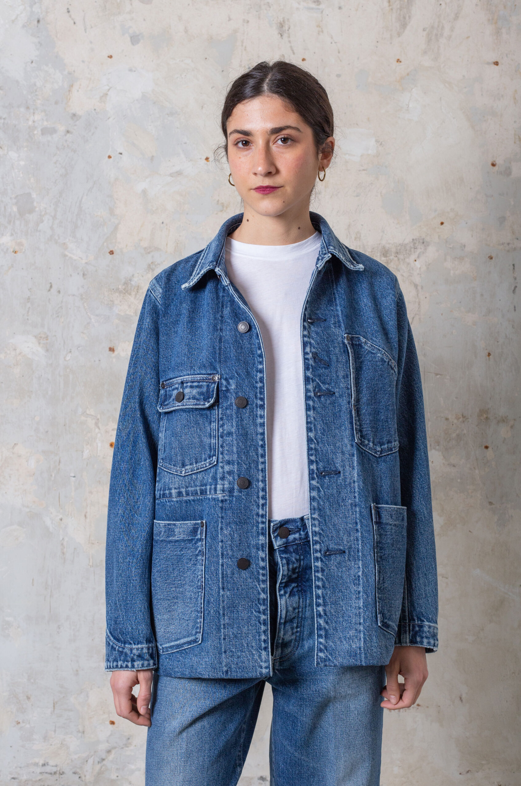 Tanaka - Women Work Jean Jacket - Vintage Blue