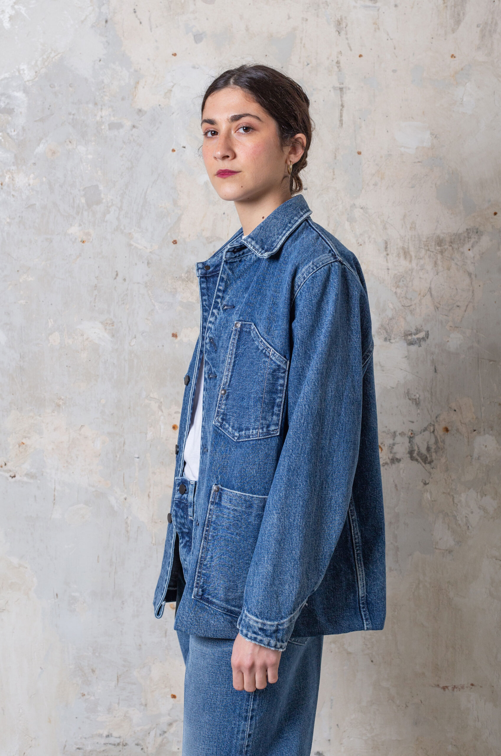 Tanaka - Women Work Jean Jacket - Vintage Blue