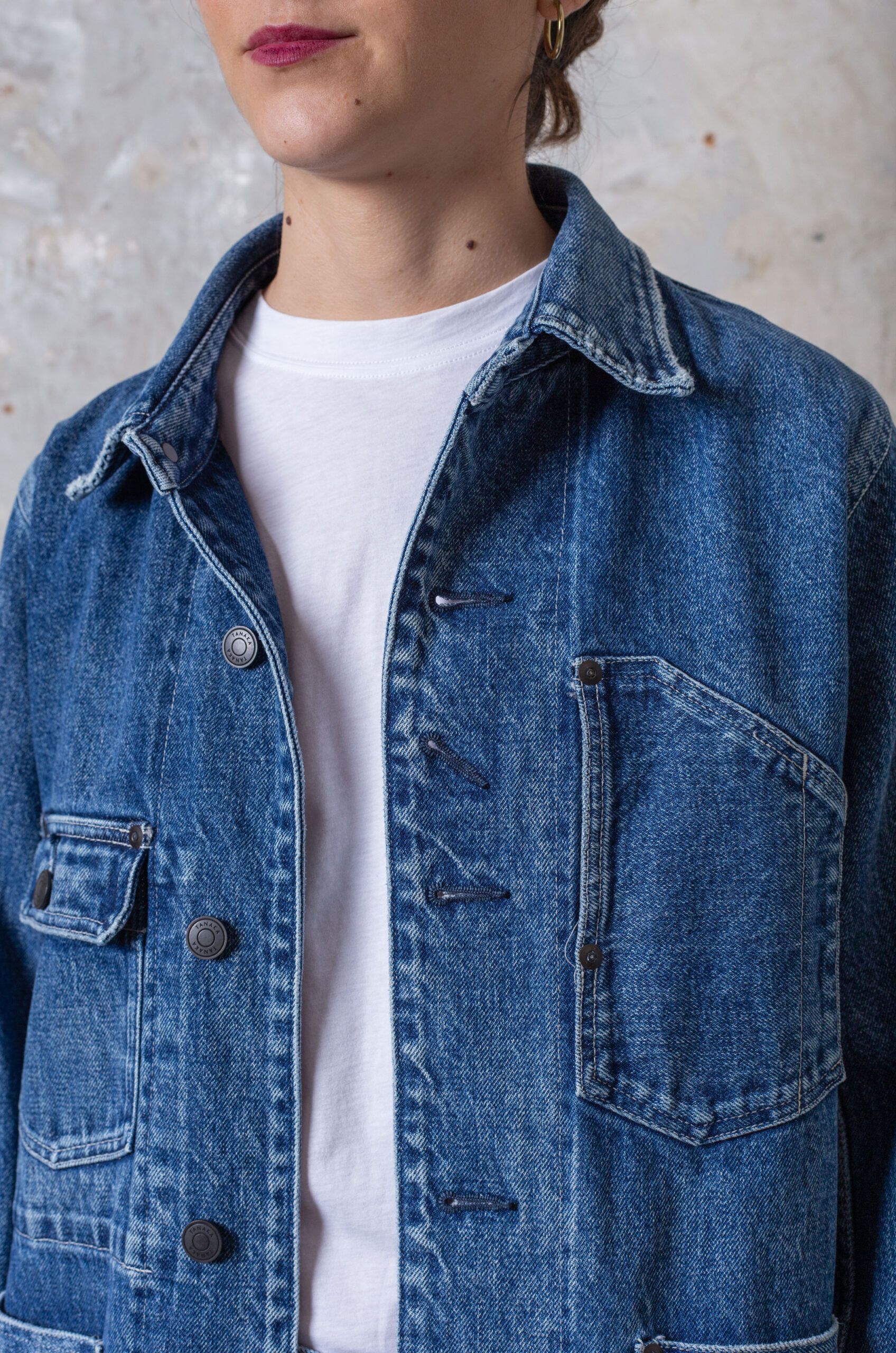 Tanaka - Women Work Jean Jacket - Vintage Blue