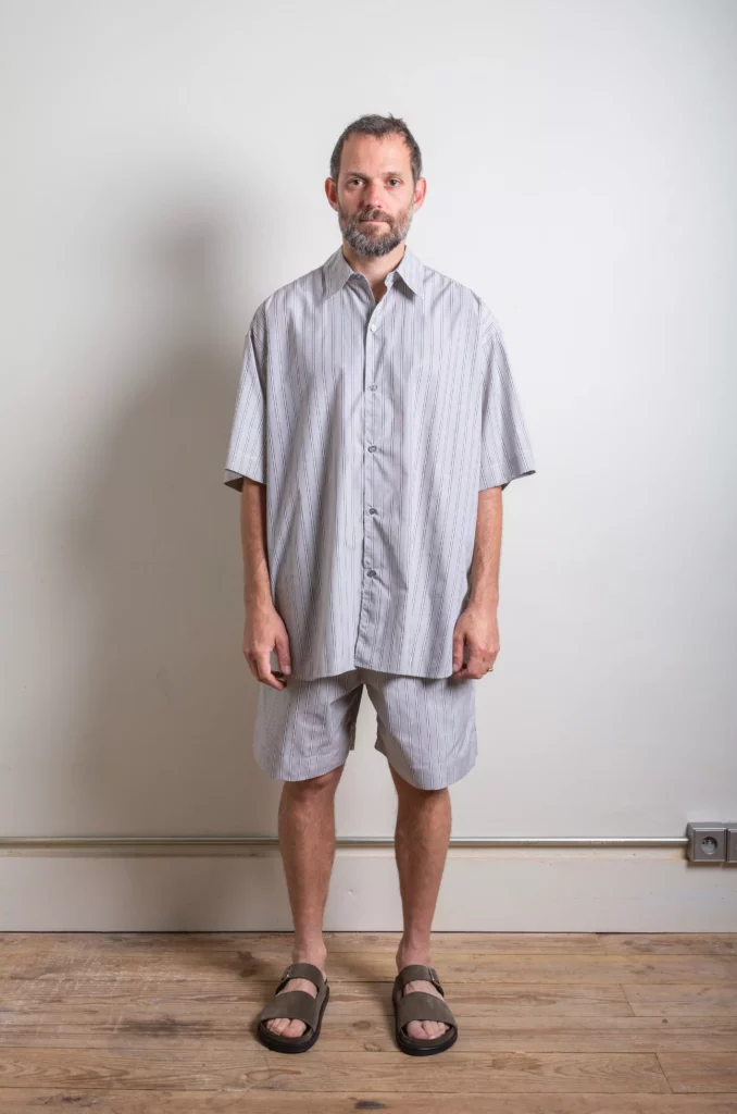 Studio Nicholson - Men - Short Sleeve Shirt - Grey Multi