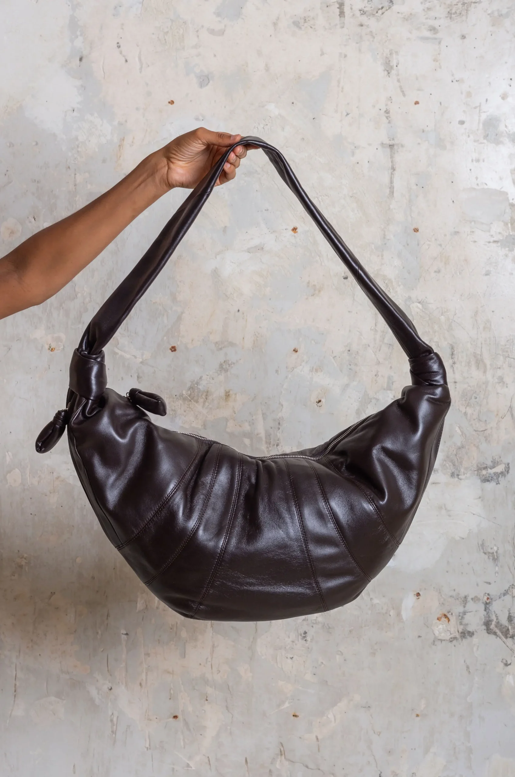 Lemaire Egg Bag in Dark Chocolate