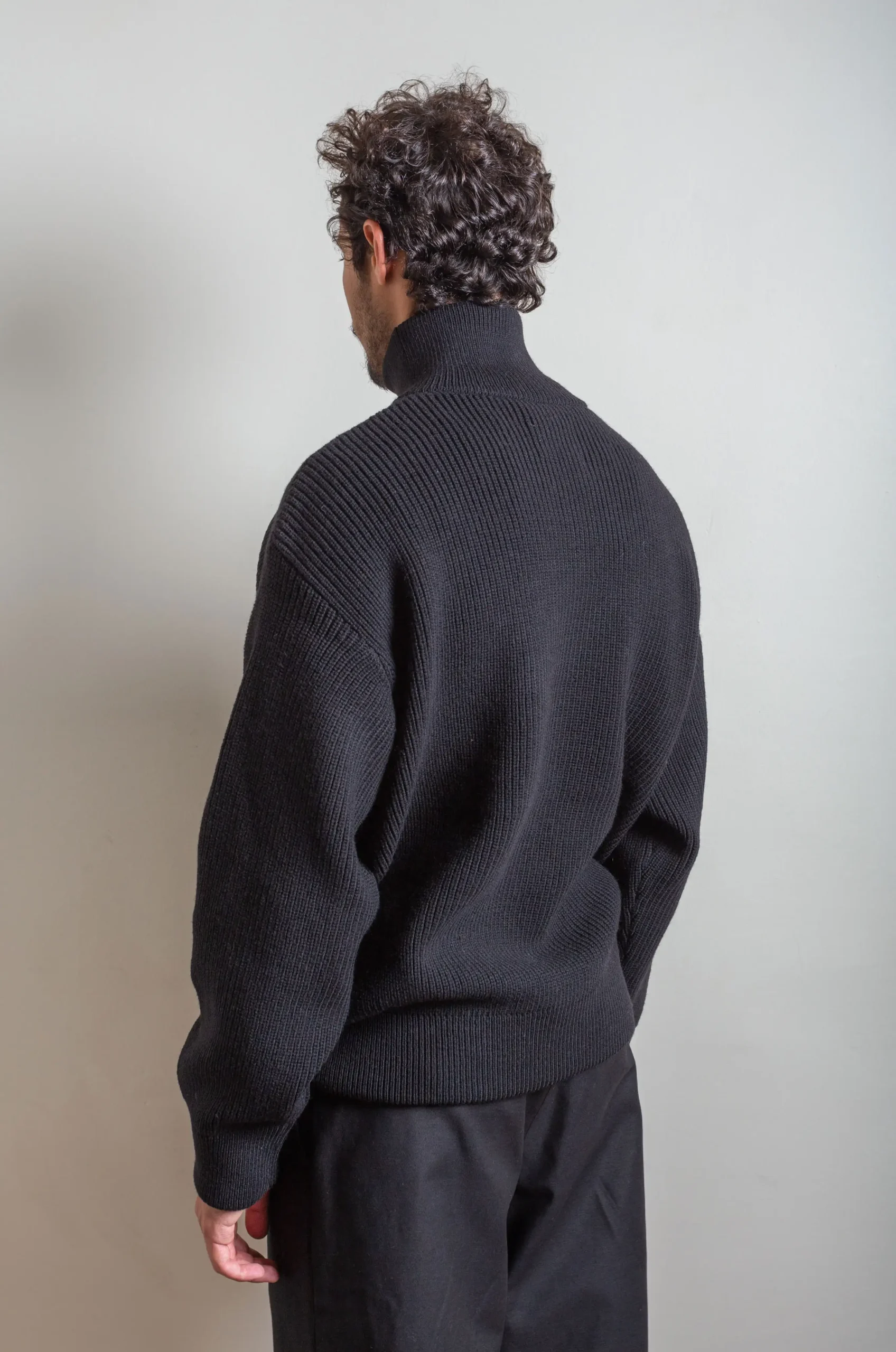 Stein - Oversized Drivers Knit Zip Jacket - Black