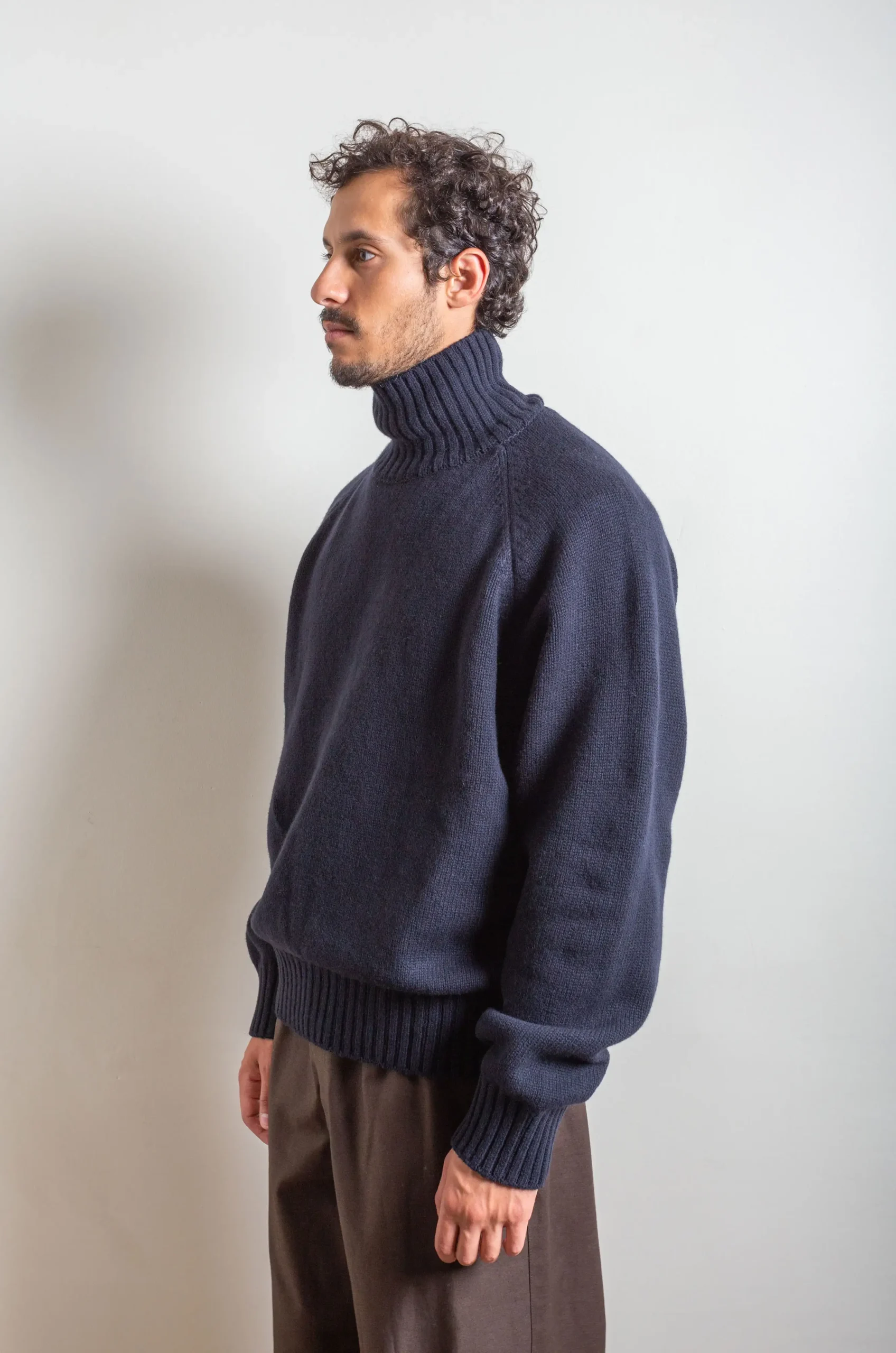 特別訳あり特価 steinEX FINE LAMBS LOOSE HIGH NECK KMIT - トップス