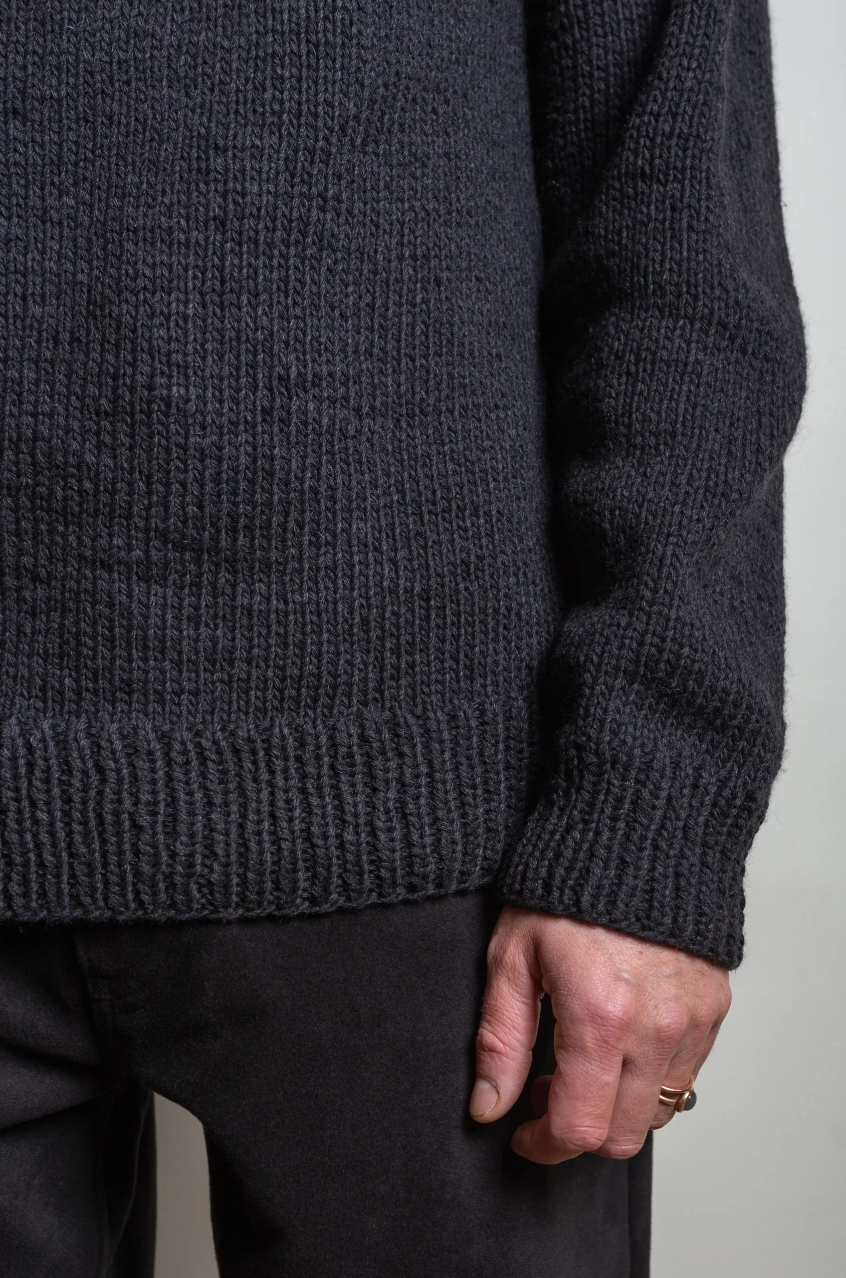 在庫処分大特価！！ COMOLI Wool Comoli Sweater jersey Black Pullover トップス