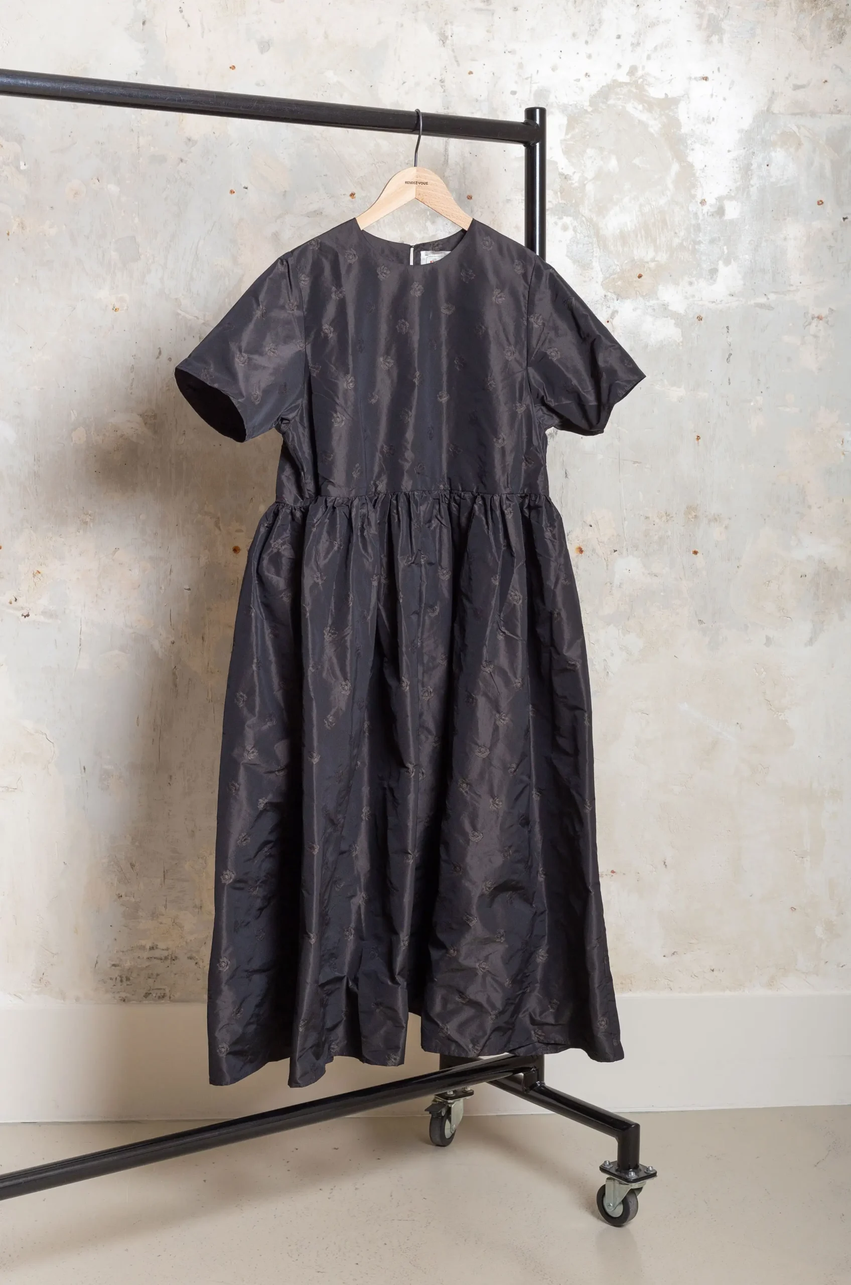 Eleph - Mumu Dress Black Flower Jacquard - Rendez-vous Store