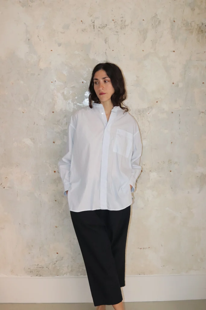Ruffle Collar Baggy Shirt – La Garçonne